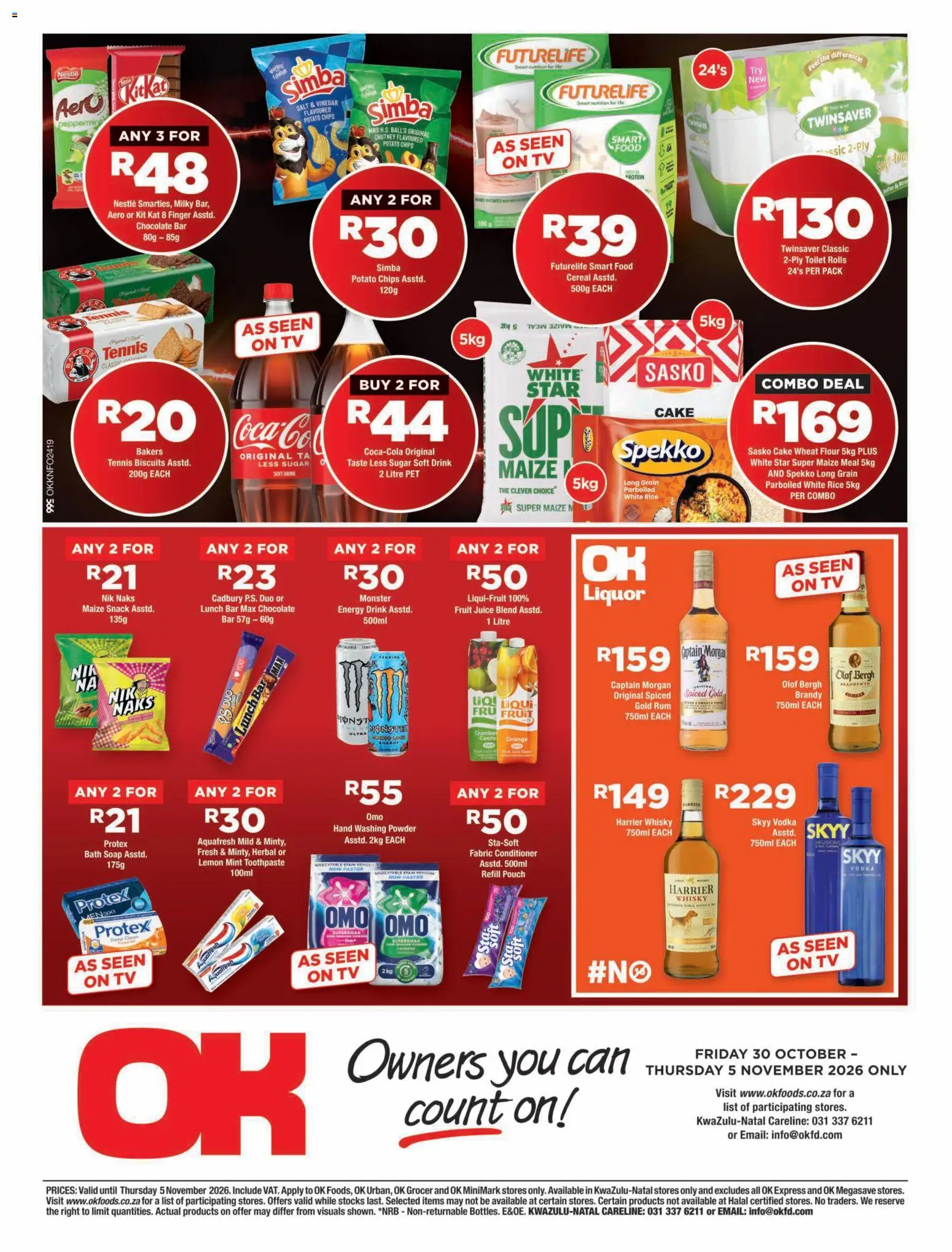 New OK Foods catalogue – valid from 30/10/2026 | Page: 2 | Products: Toilet, Rum, Soap, Salt