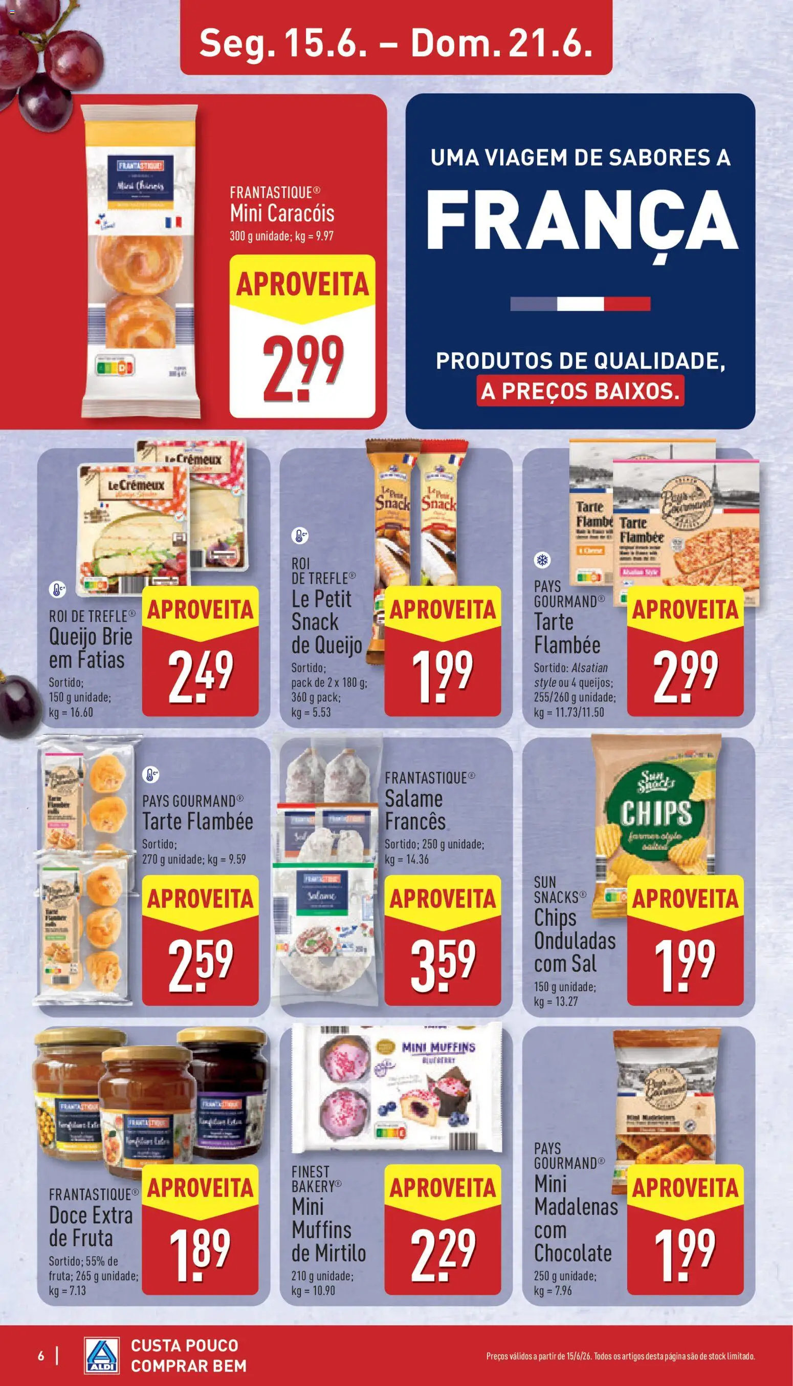 Aldi folheto │ válido de 15.06.2026 | Página: 6 | Produtos: Sal, Queijo, Salame, Tarte