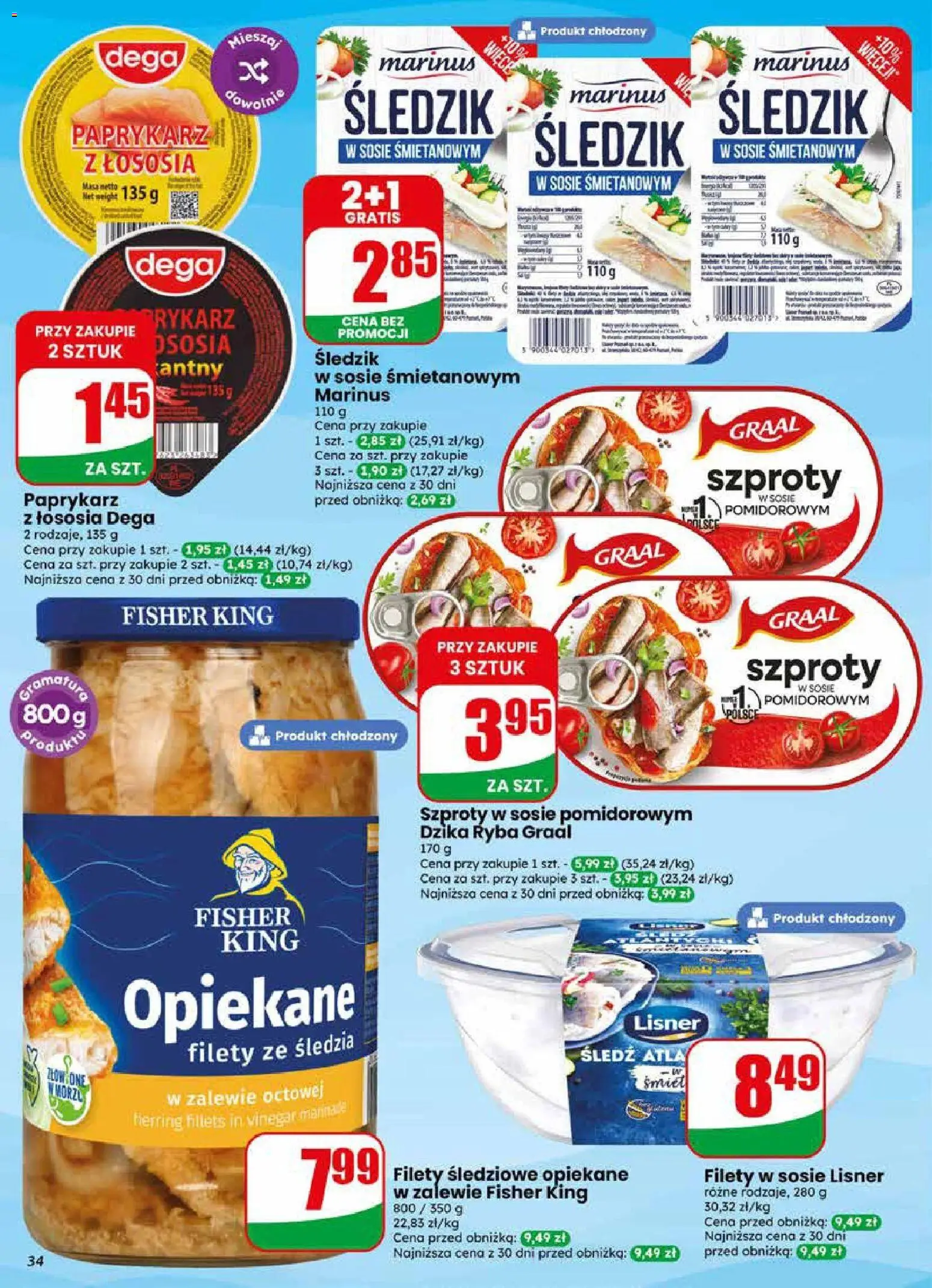 Dino gazetka od 17.06.2026 | Strona: 34 | Produkty: Paprykarz, Śledź, Ryba