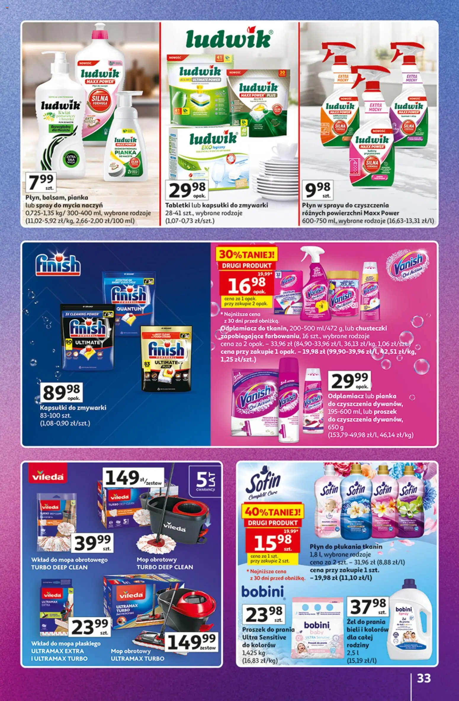 Auchan gazetka - Znane marki od 15.10.2026 | Strona: 33 | Produkty: Vanish, Kapsułki, Mop obrotowy, Odplamiacz