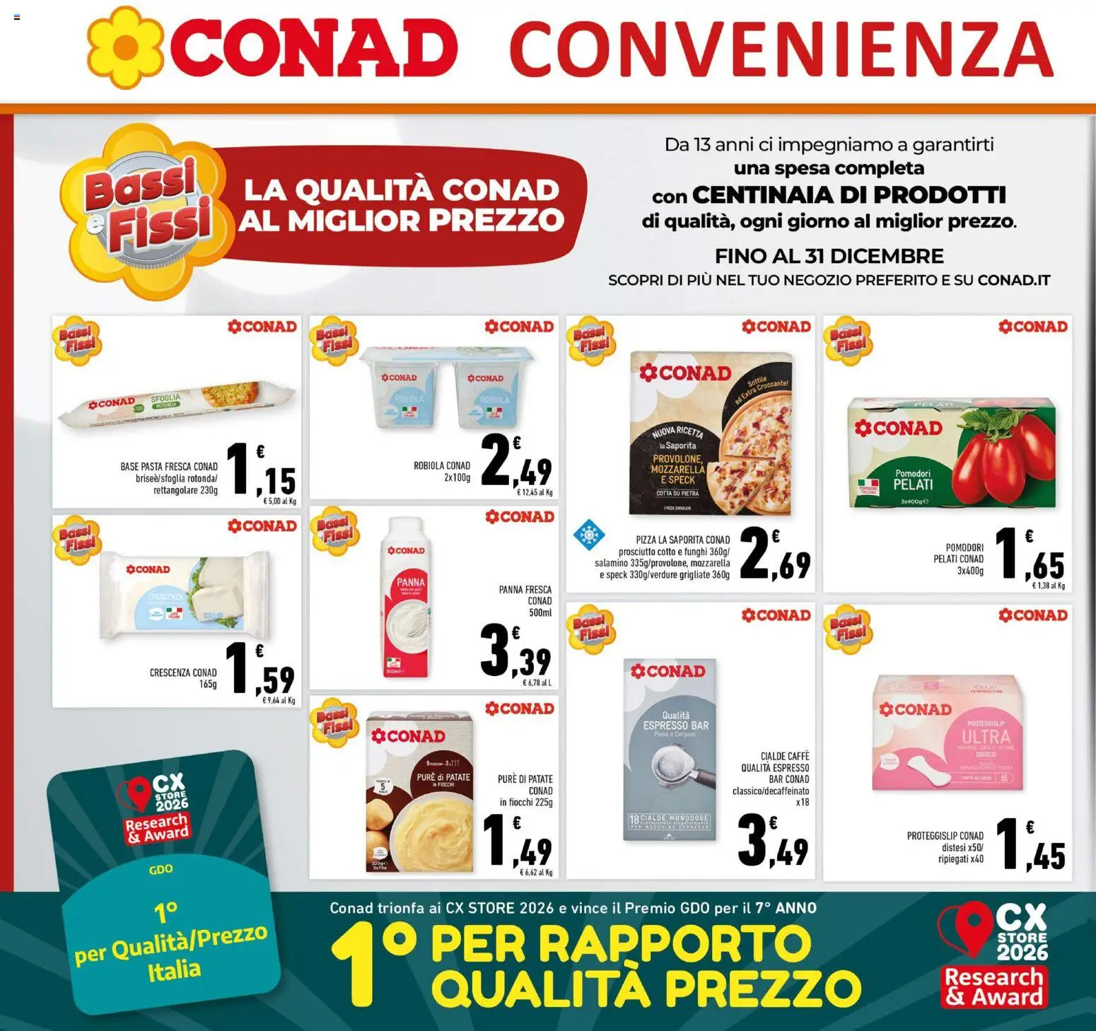 Volantino Conad del 21/10/2026 | Pagina: 18 | Prodotti: Caffè, Mozzarella, Prosciutto, Pomodori