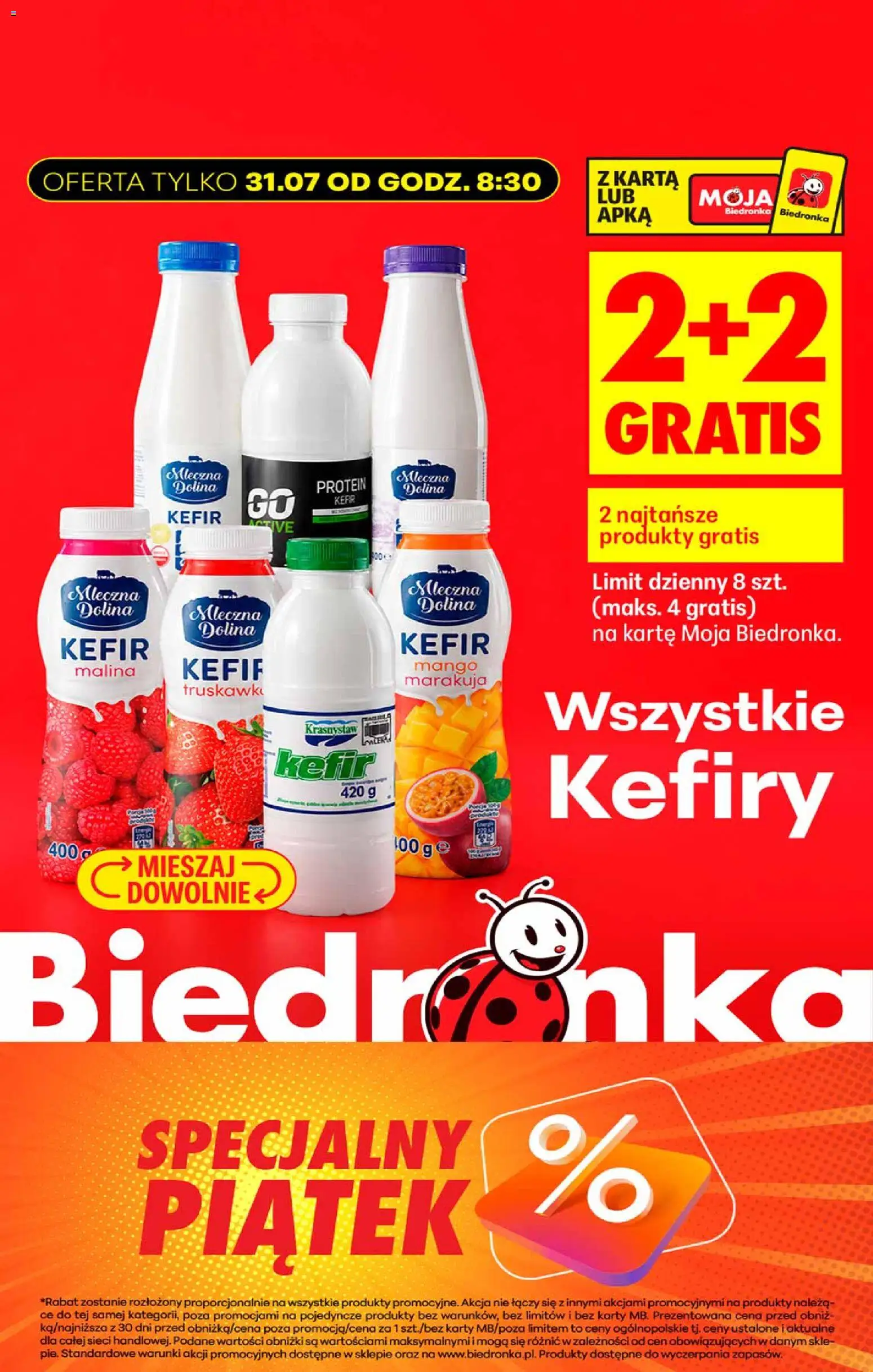 Biedronka gazetka - Okazje piątek od 31.07.2026 | Strona: 1 | Produkty: Mango, Karta, Malina, Truskawki