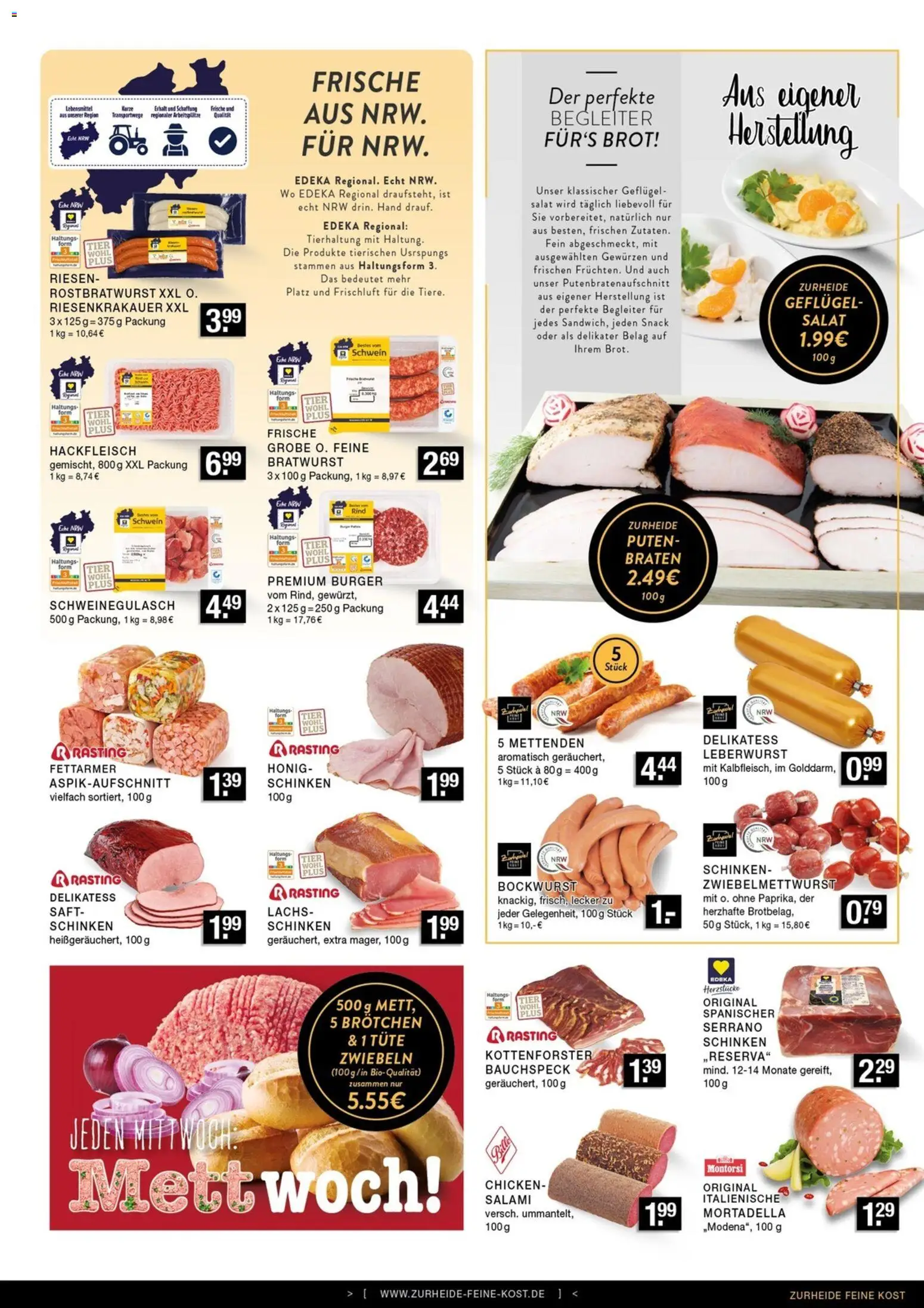 Edeka Zurheide Prospekt – gültig ab 20.07.2026 | Seite: 3 | Produkte: Zwiebeln, Brot, Schinken, Salat