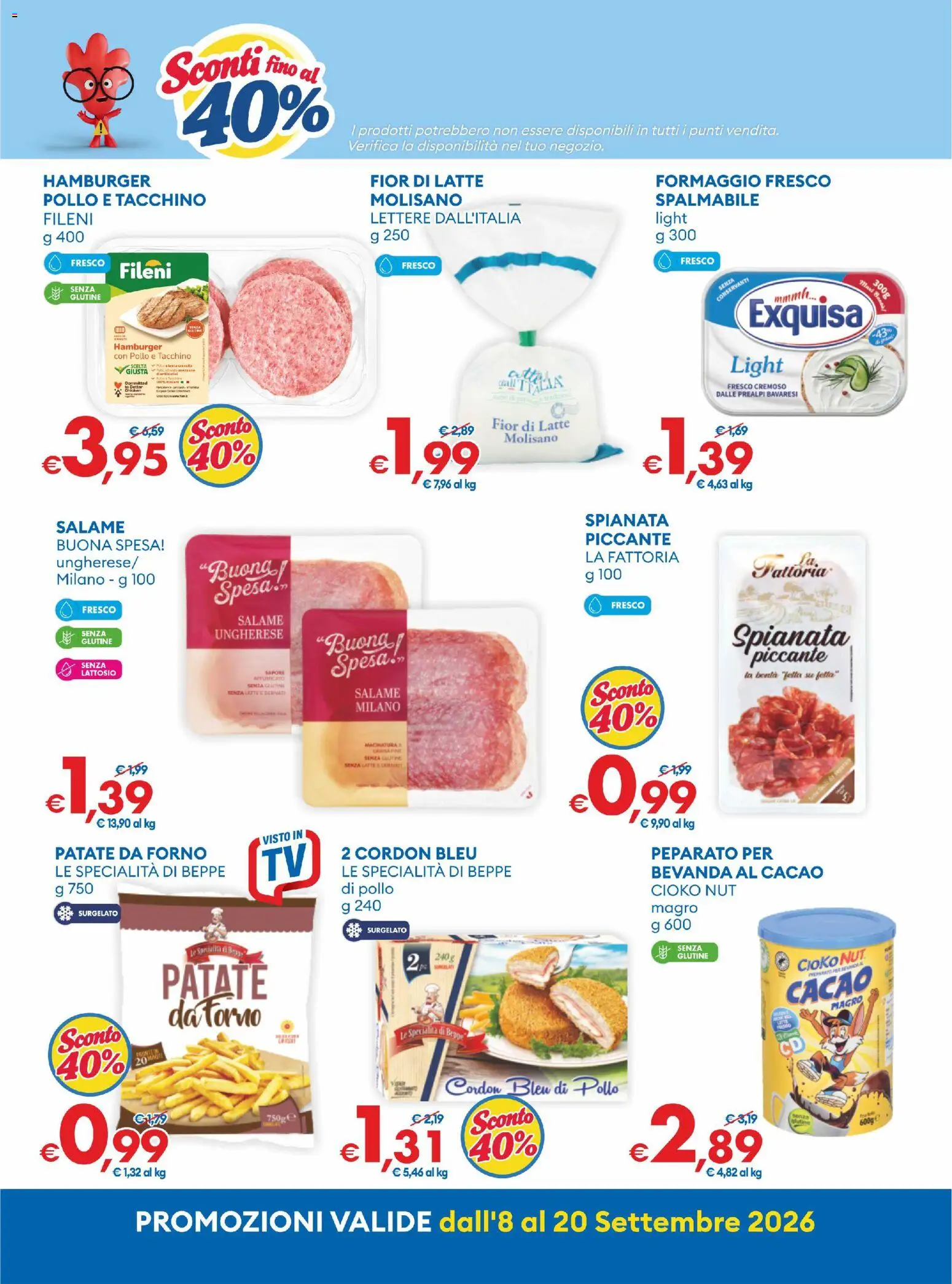 Volantino MD Discount del 08/09/2026 | Pagina: 2 | Prodotti: Senza glutine, Tacchino, Formaggio, Forno