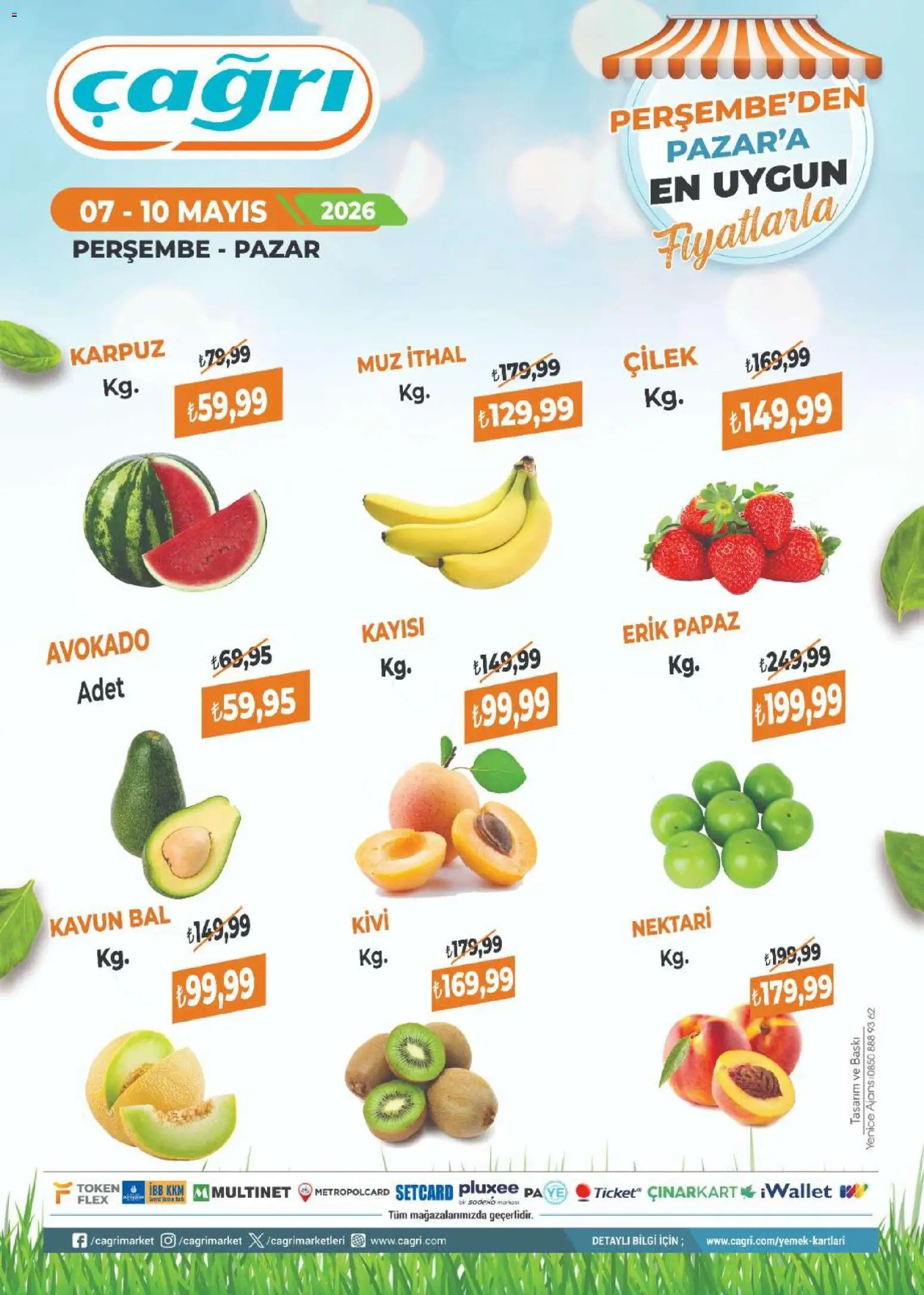 Çağrı Market - Manav Katalog - 07.05.2026 tarihinden itibaren geçerlidir | Sayfa: 2 | Ürünler: Baskı, Muz, Avokado, Kayısı