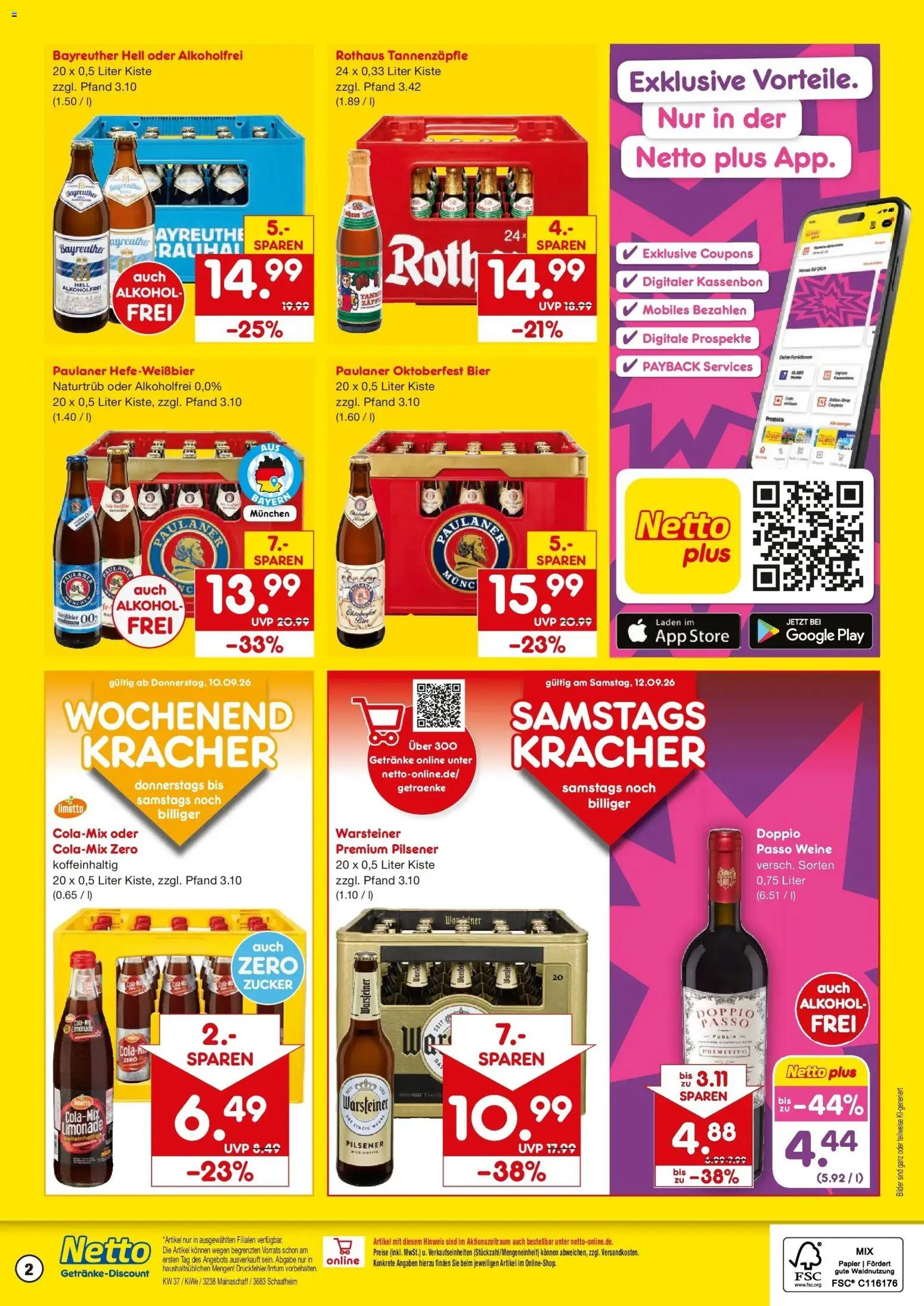 Netto Marken-Discount Prospekt Schaafheim – gültig ab 07.09.2026 | Seite: 2 | Produkte: Bayreuther hell, Bier, Bilder, Alkohol