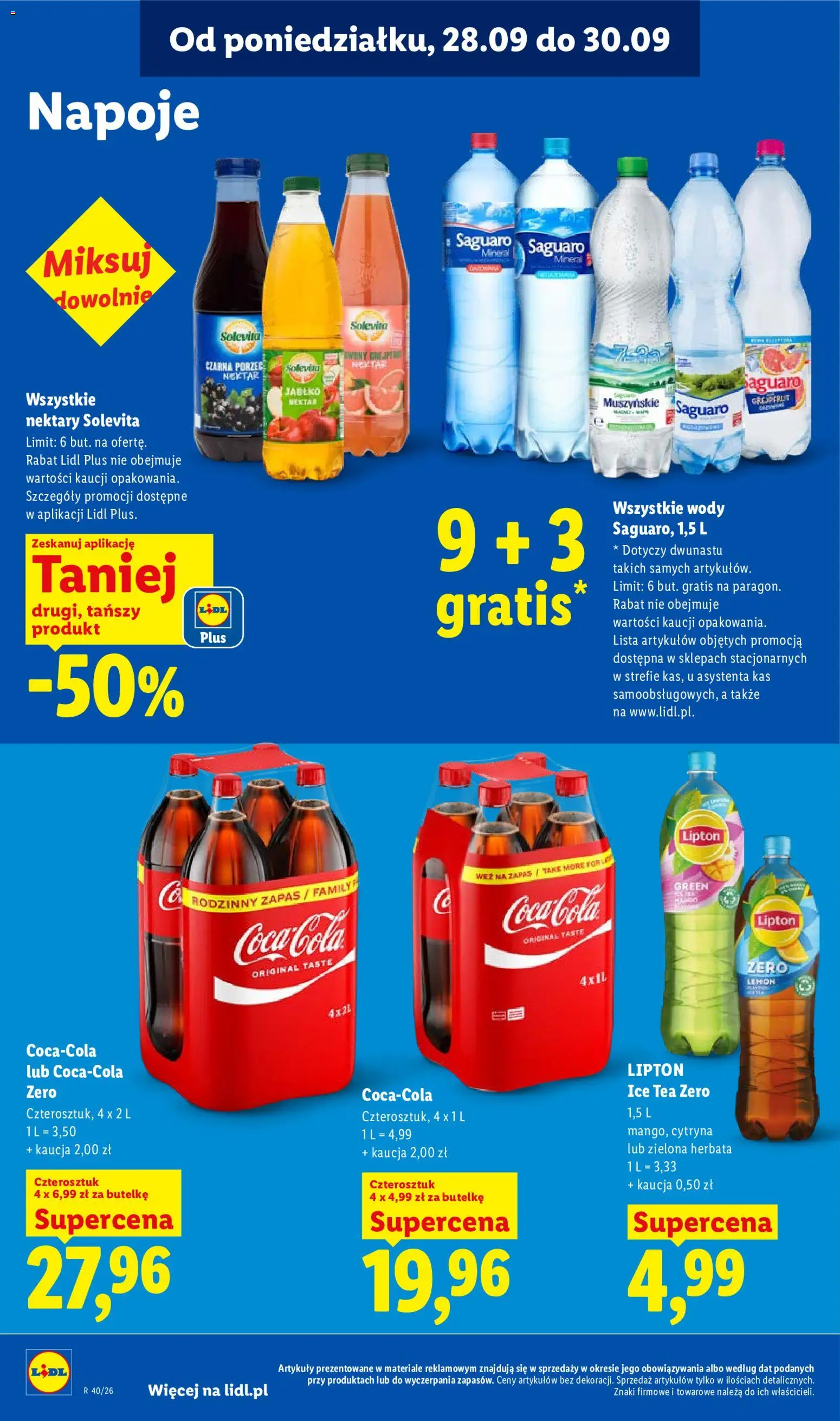 Lidl Polsko leták od 28.09.2026 | Strana: 78 | Produkty: Saguaro, Nápoje, Solevita, Ice tea