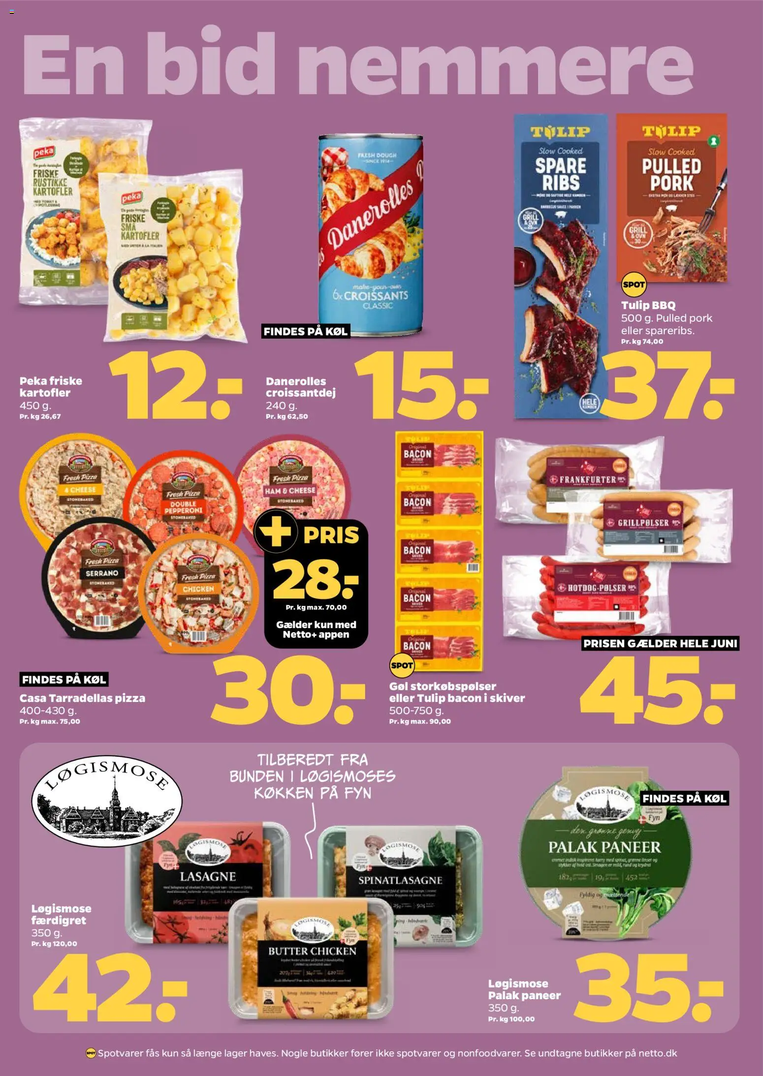 Netto tilbudsavis – gyldig fra 05.06.2026 | Side: 12 | Produkter: Pizza, Ribs, Kartofler, Bacon