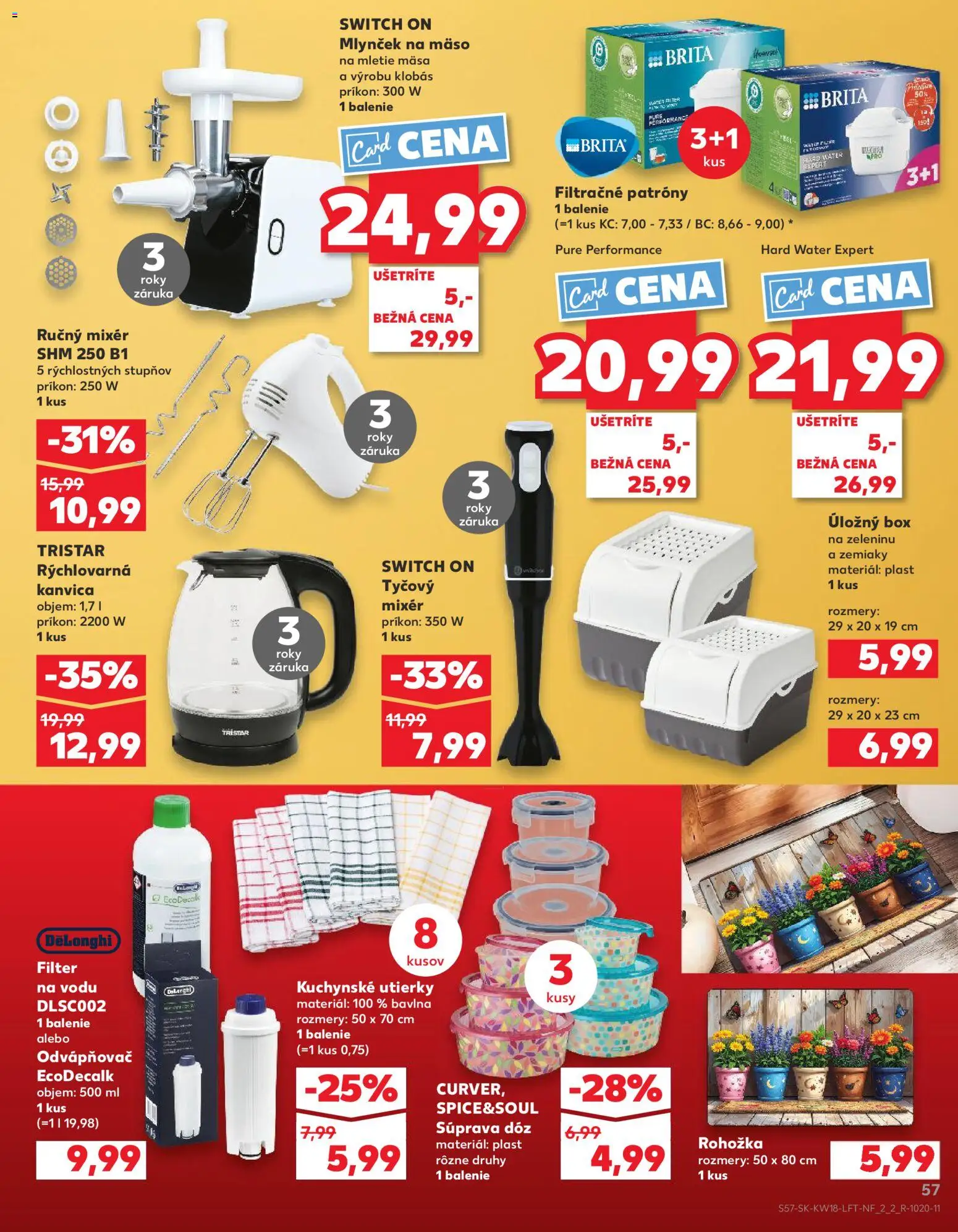 Nové Kaufland akcie – leták je platný od 30.04.2026 | Strana: 57 | Produkty: Rohožka, Ručný mixér, Filter na vodu, Mixér