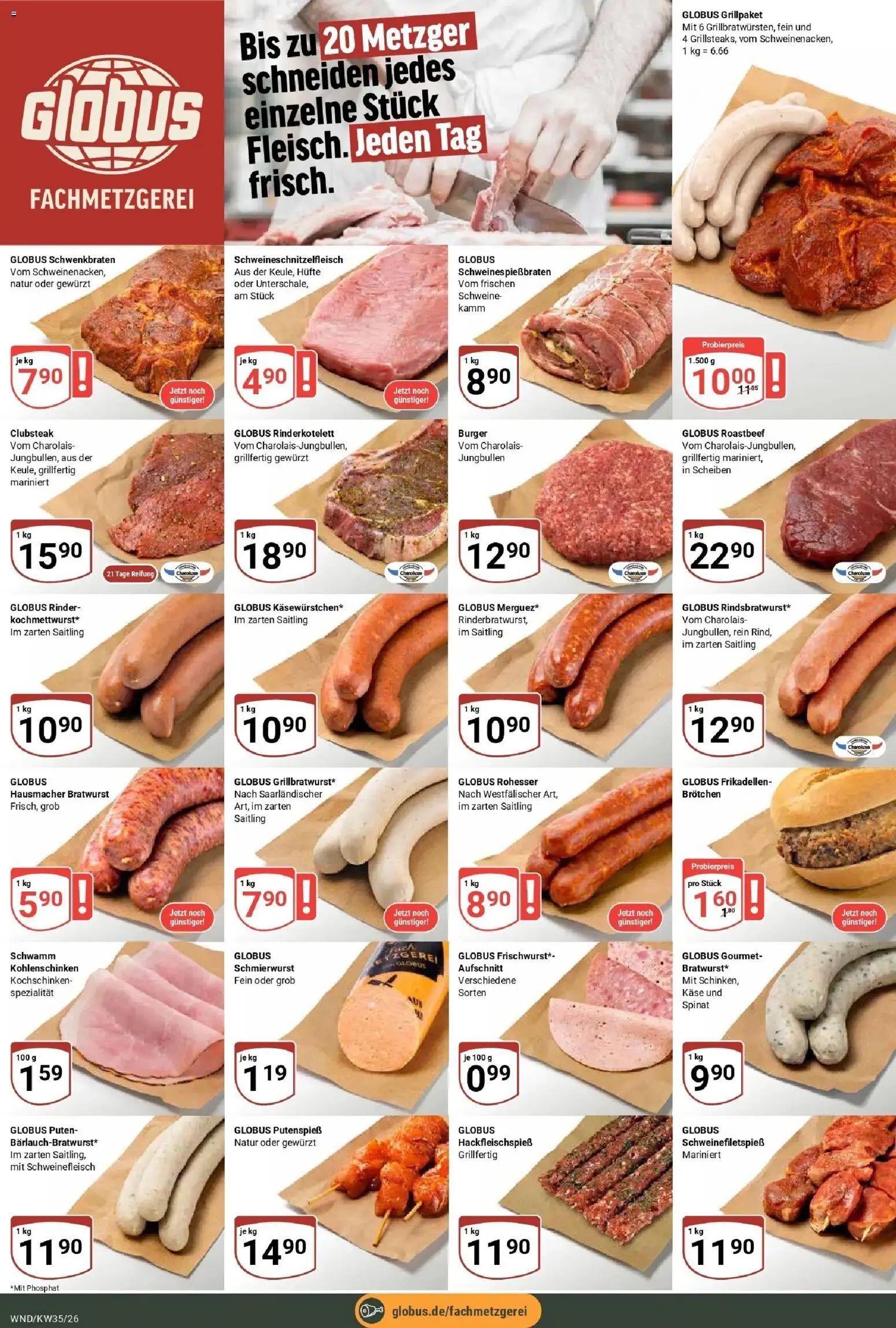 Globus Prospekt St. Wendel (ab 24.08.2026) » Angebote online | Seite: 9 | Produkte: Käse, Bratwurst, Roastbeef, Schweinefleisch