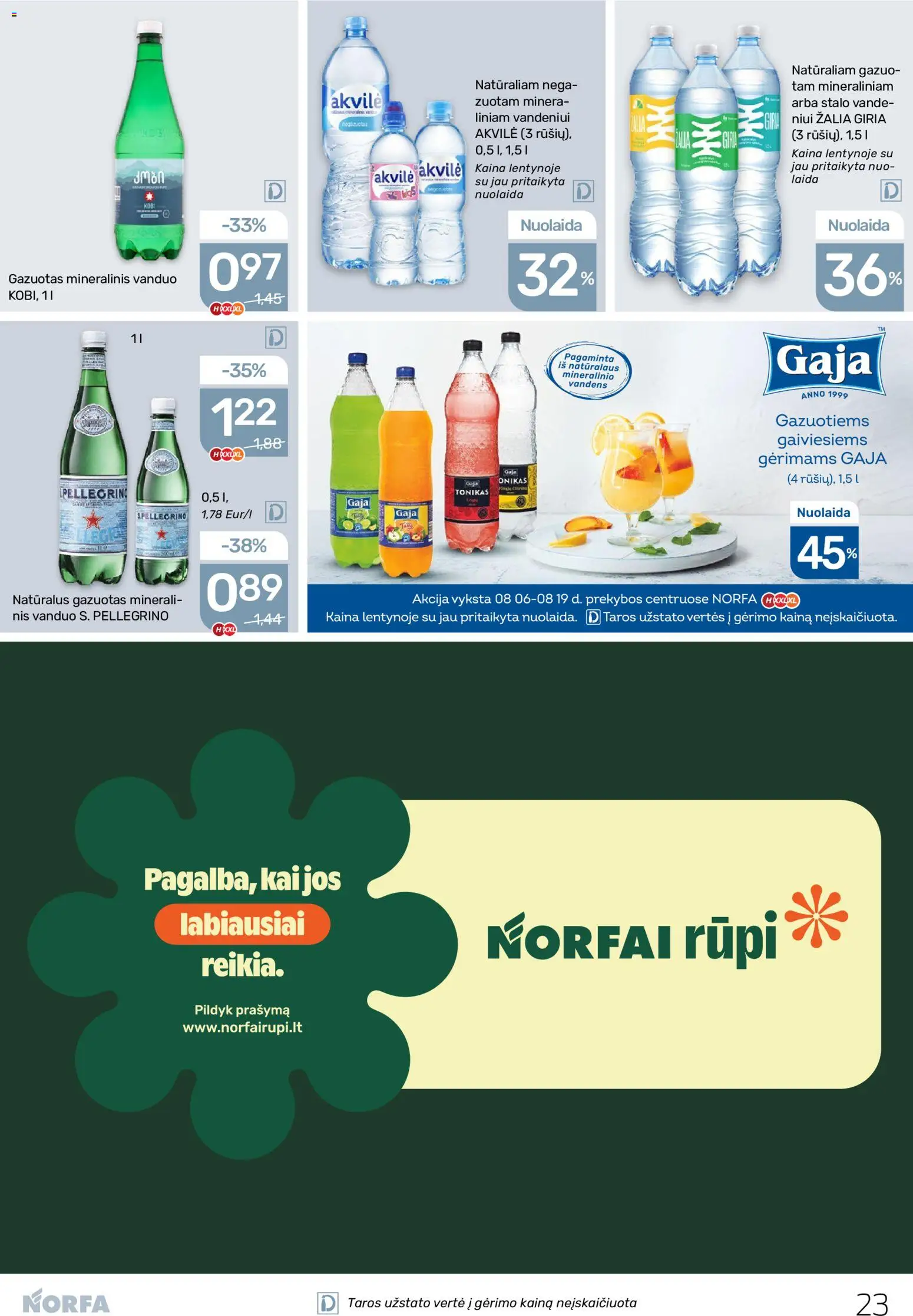 NORFA akcijos nuo 2026.08.06 | Puslapis: 23 | Prekių: Tonikas, Mineralinis vanduo