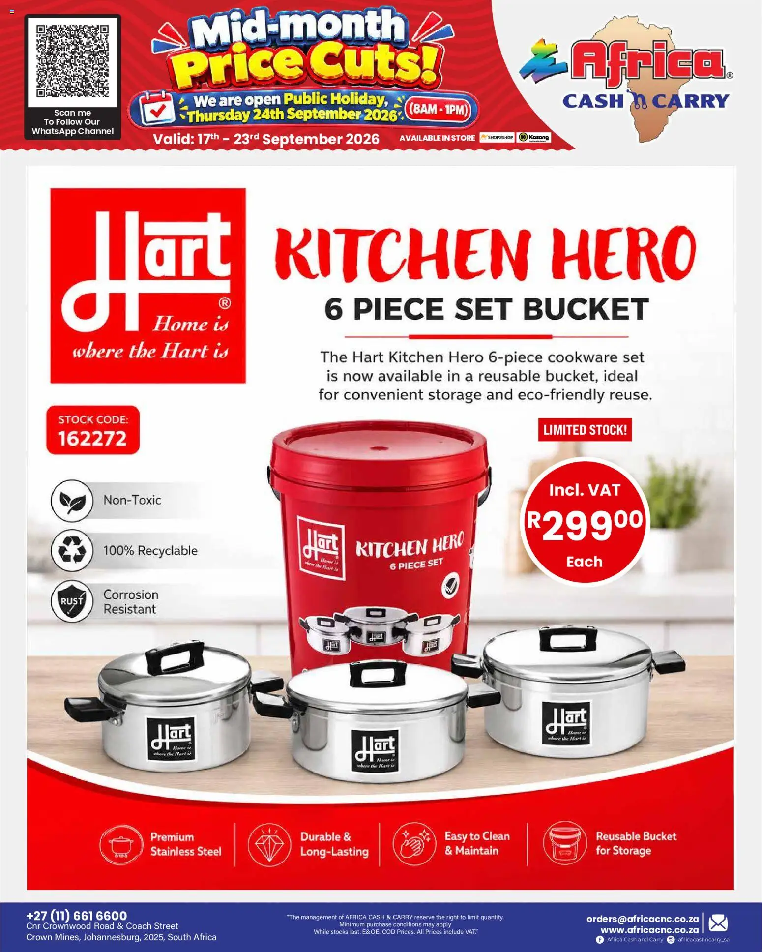 New Africa Cash & Carry catalogue – valid from 17/09/2026 | Page: 44 | Products: Cookware, Stock