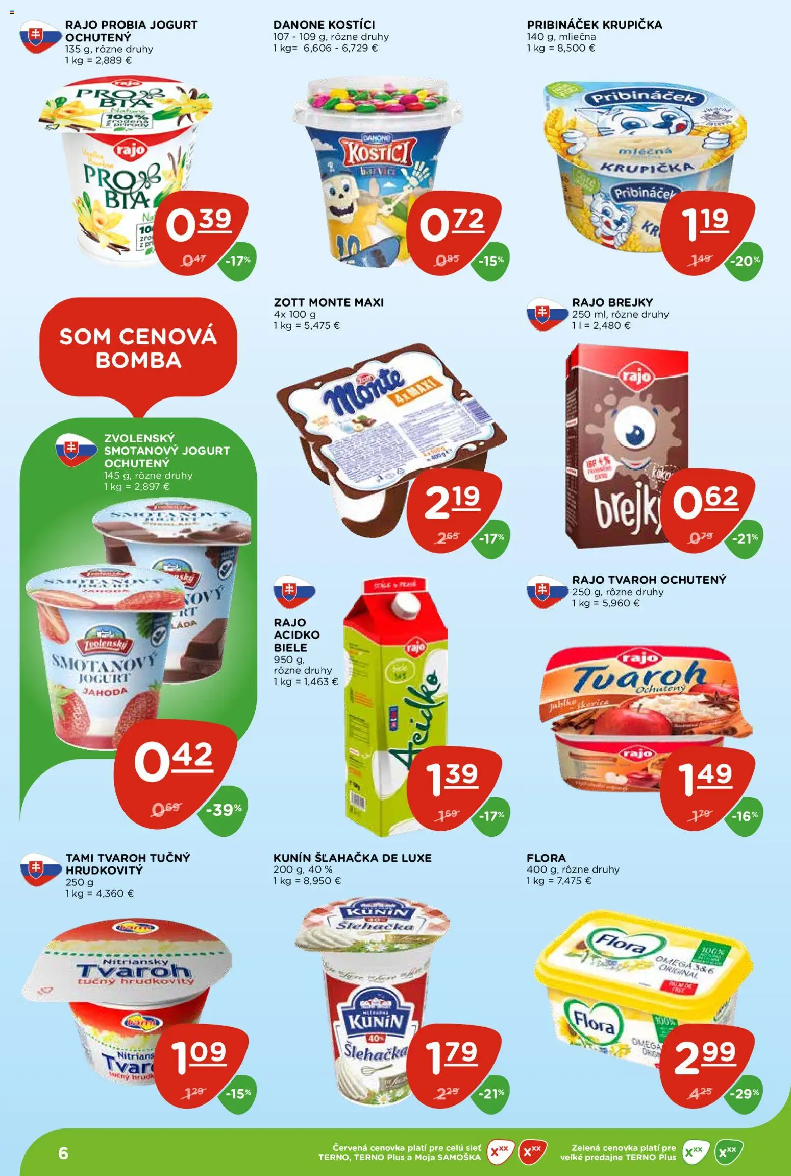 Nové Terno akcie – leták je platný od 04.06.2026 | Strana: 6 | Produkty: Jogurt, Tvaroh, Smotanový jogurt, Acidko