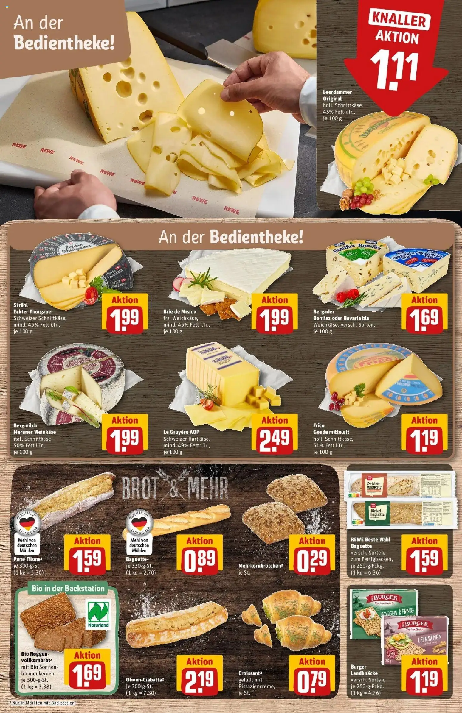 REWE Prospekt ab 04.05.2026 zum Blättern » Angebote | Seite: 15 | Produkte: Pane, Baguette, Leerdammer, Brot