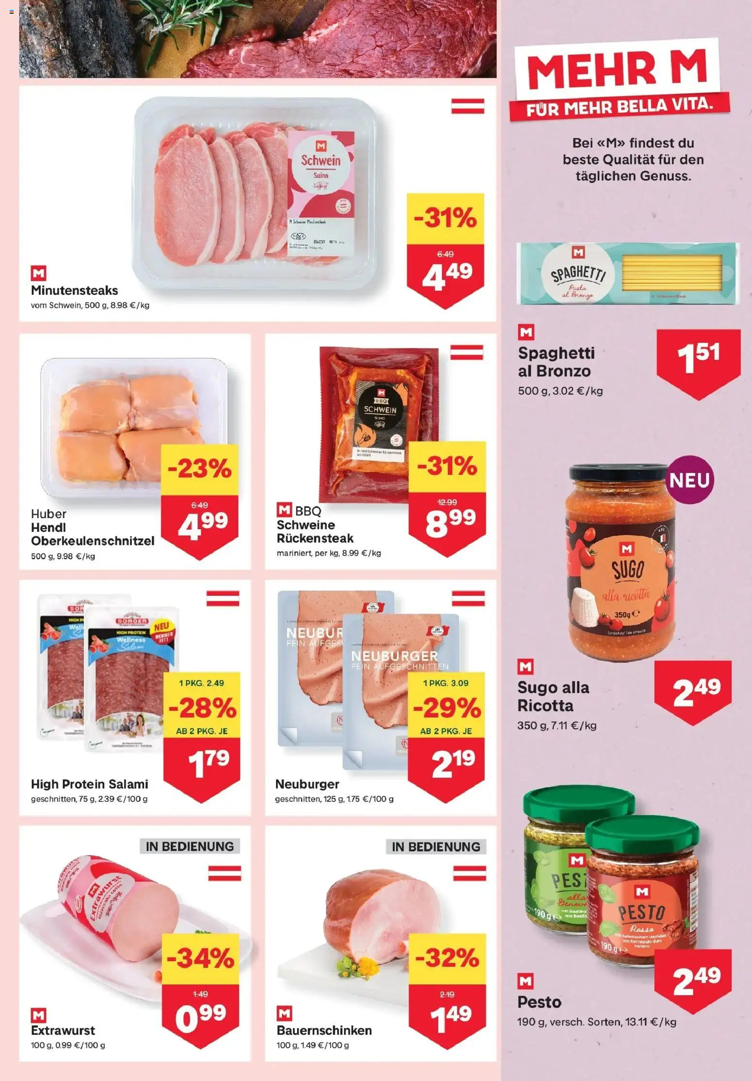 MPREIS Pfunds von 13.08.2026 - Aktuelle Angebote | Seite: 3 | Produkte: Pasta, Spaghetti, Salami