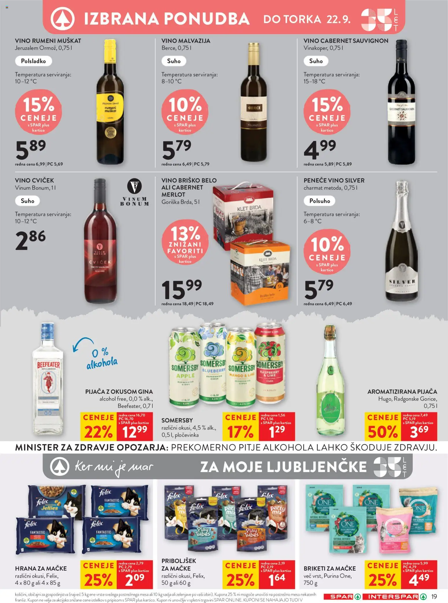 Novi Spar katalog ponudbe – veljaven od 16.09.2026 | Stran: 30 | Izdelki: Hrana za mačke, Vino, Briketi, Mango