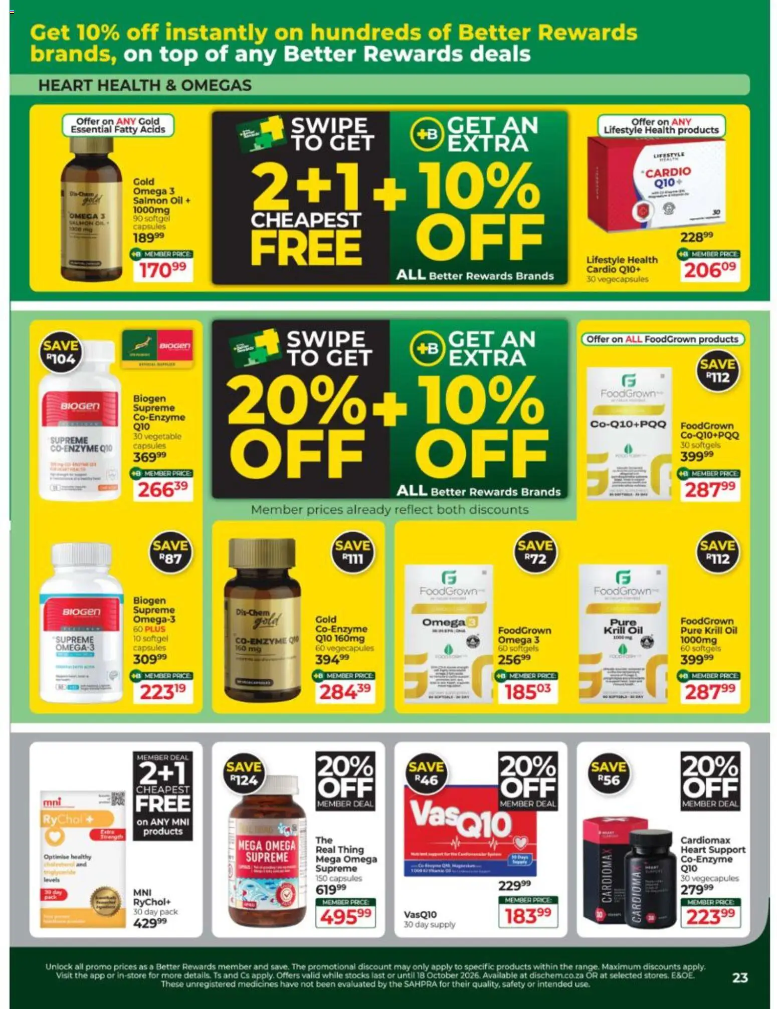 New Dis-Chem catalogue – valid from 15/09/2026 | Page: 23 | Products: Omega 3, Oil