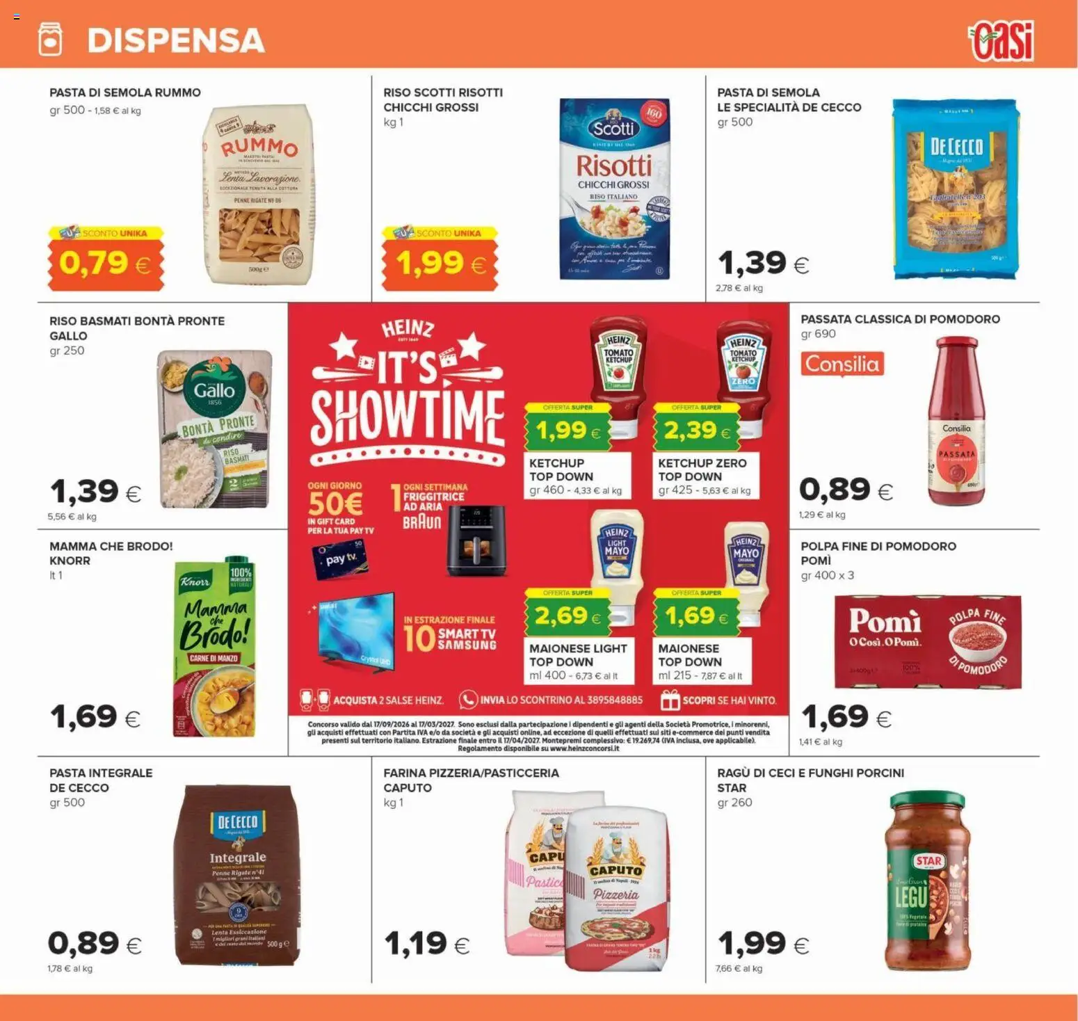 Volantino Oasi del 22/10/2026 | Pagina: 13 | Prodotti: Pasta di semola, Top, Ragú, TV