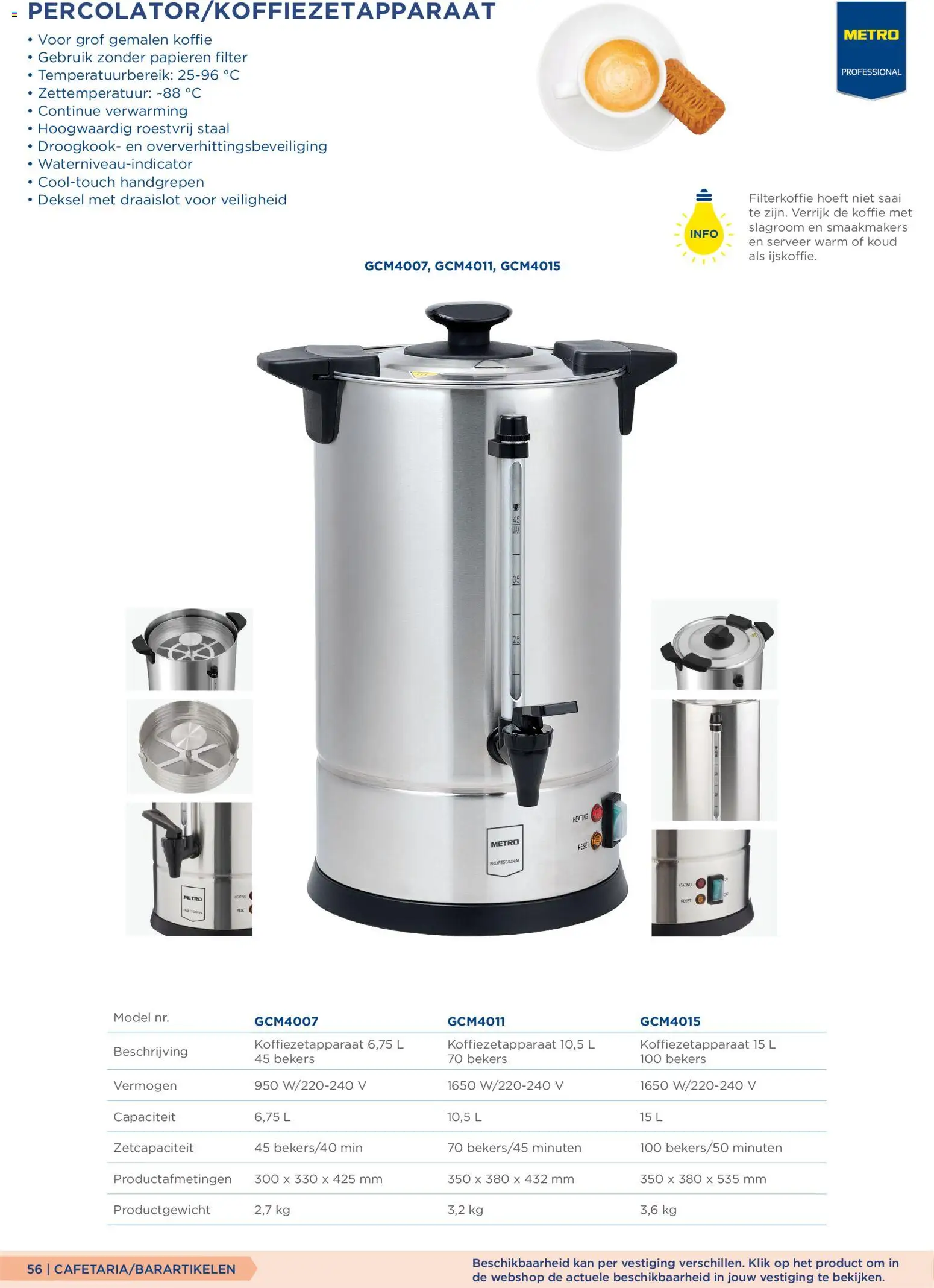 {H1} | Pagina: 56 | Producten: Koffie, Slagroom, Gemalen koffie, Koffiezetapparaat