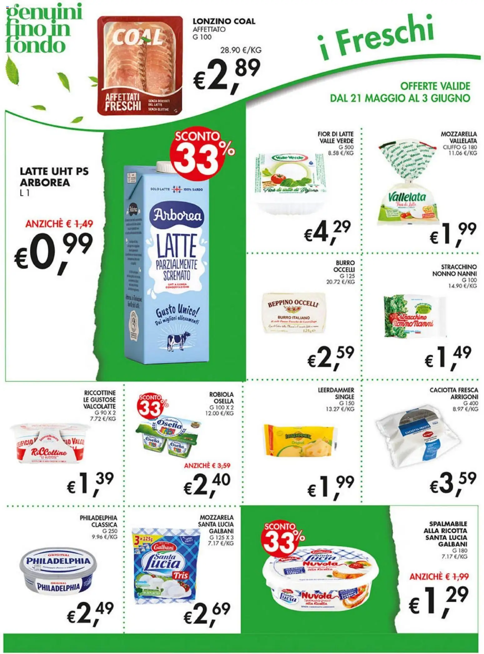 Volantino Coal del 21.05.2026 | Pagina: 8 | Prodotti: Mozzarella, Latte, Burro, Robiola
