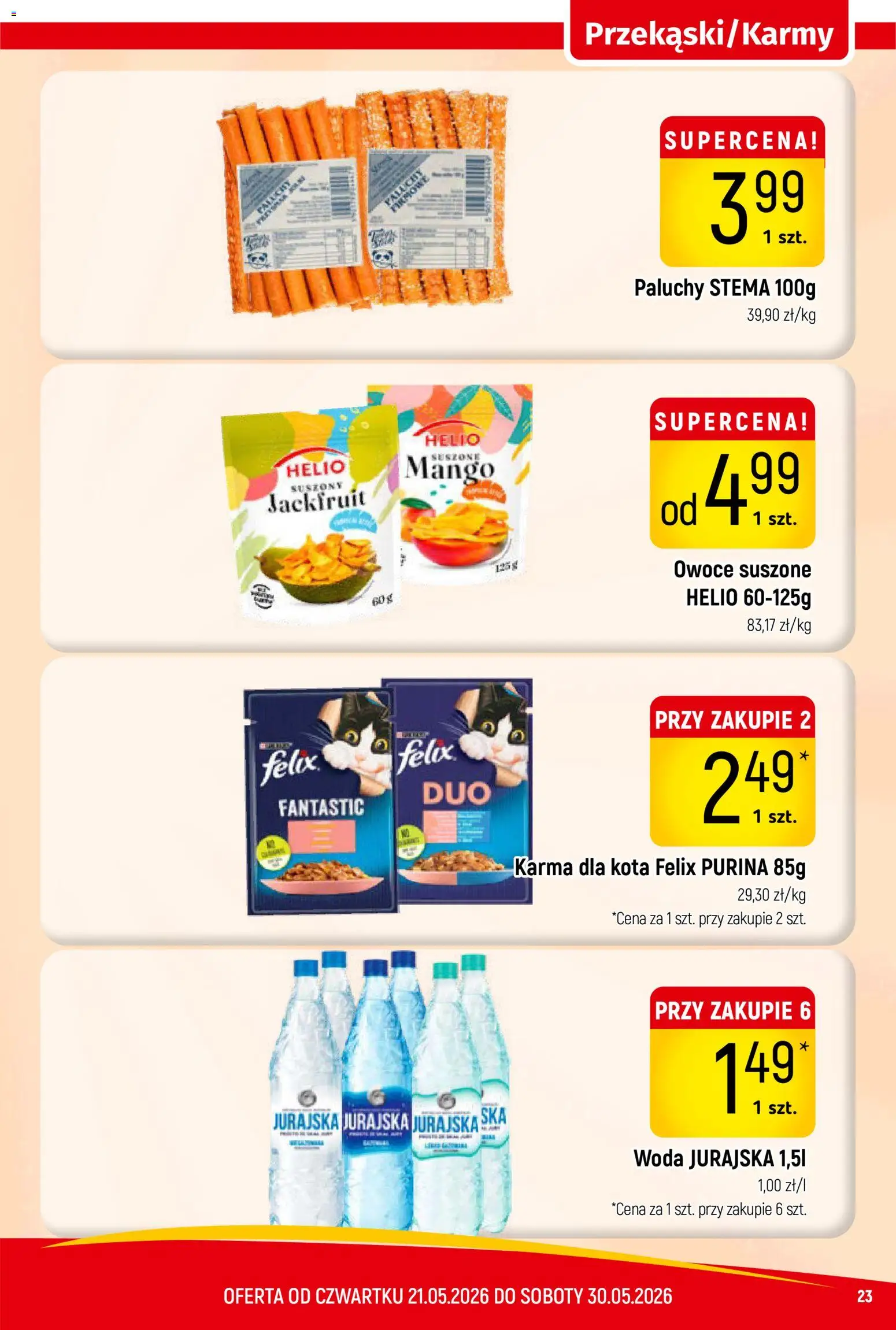 Piotruś Pan gazetka od 21.05.2026 | Strona: 23 | Produkty: Mango, Karma dla kota, Woda, Owoce