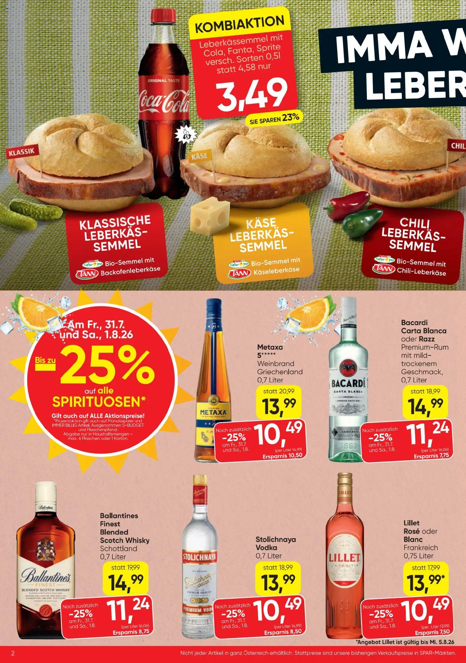 Spar - Flugblatt gültig ab 30.07.2026 | Seite: 2 | Produkte: Chili, Käse