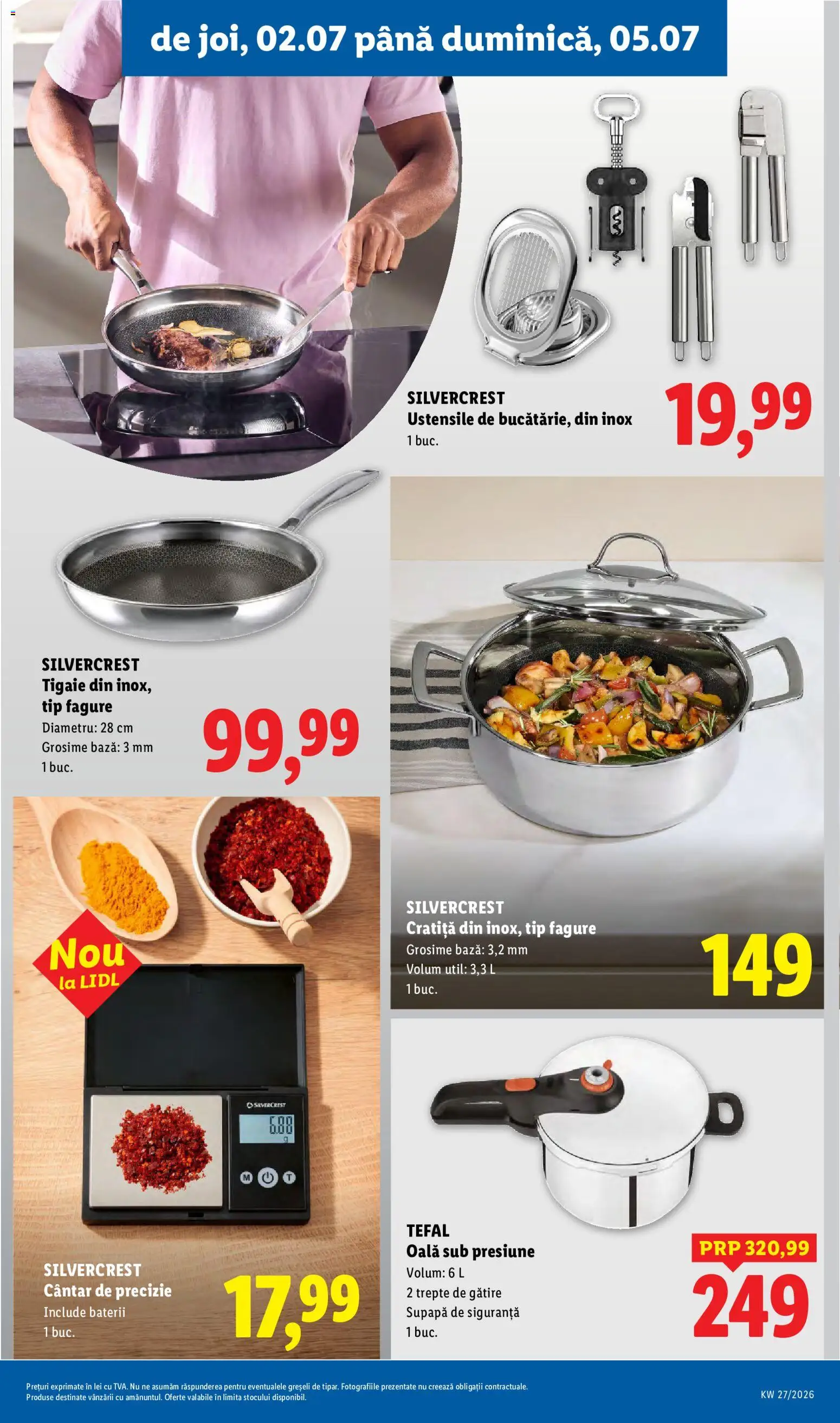 Noul catalog Lidl – valabil de la 29.06.2026 | Pagină: 93 | Produse: Tigaie, Cratiță, Oală, Baterii