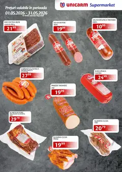 Ofertele Unicarm valabile de la 01.05.2026 | Pagină: 2 | Produse: Mici, Salam, Șuncă, Cârnați