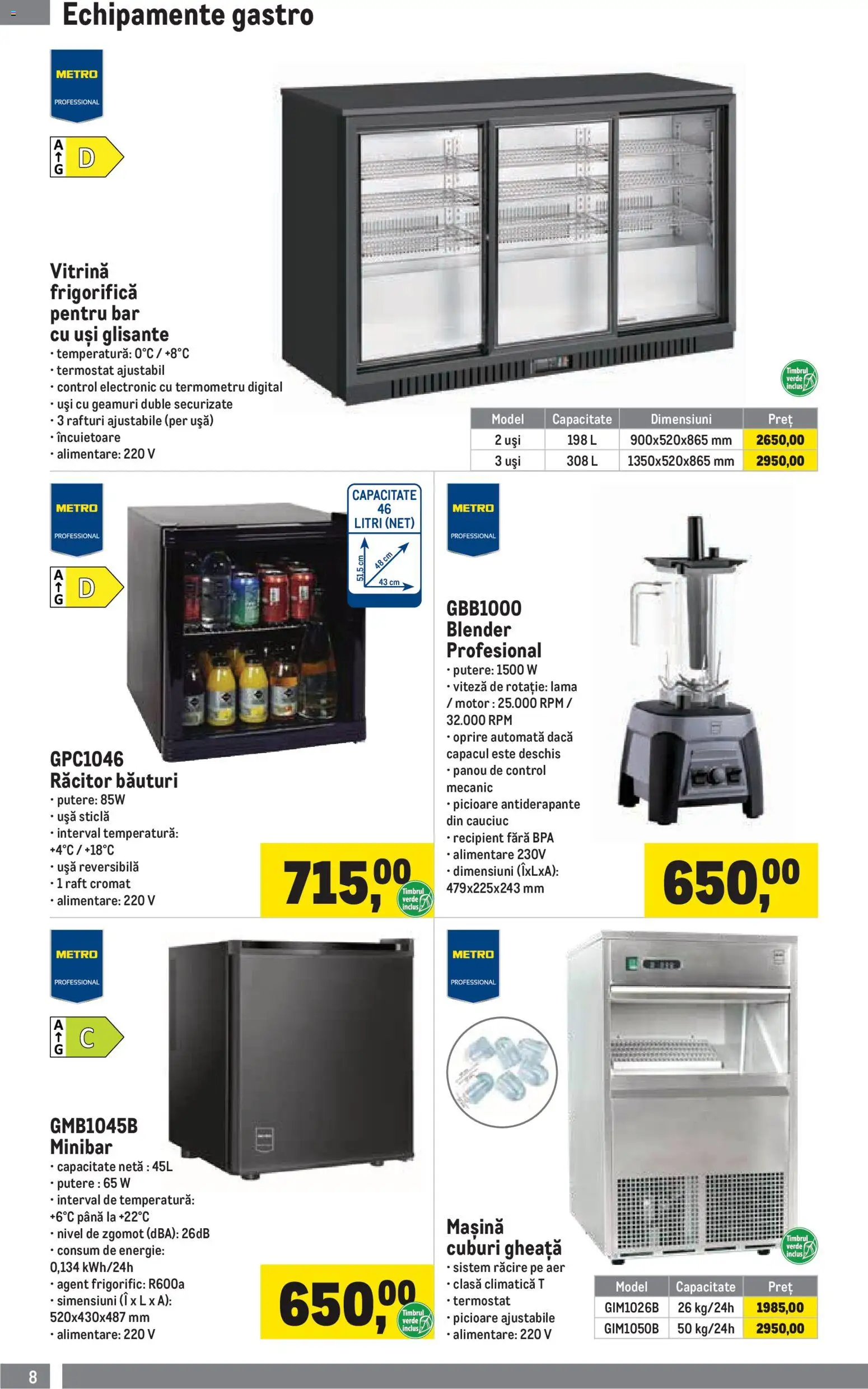 Noul catalog Metro – valabil de la 01.04.2026 | Pagină: 8 | Produse: Blender, Termometru, Raft, Vitrină