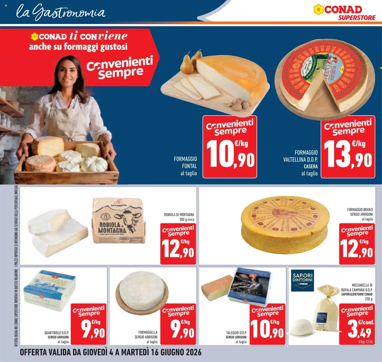 Volantino Conad del 04.06.2026 | Pagina: 18 | Prodotti: Mozzarella, Formaggio, Robiola