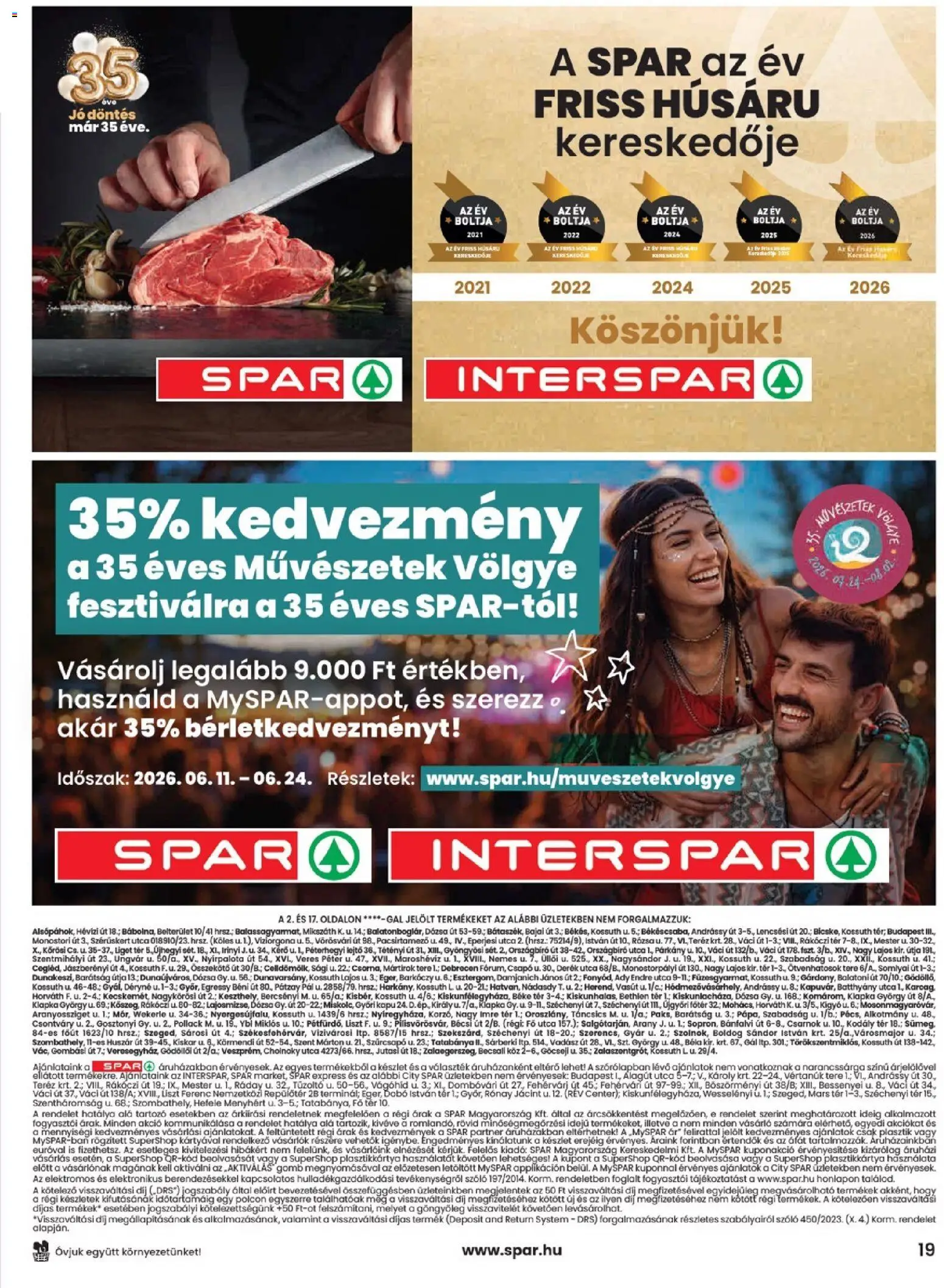 Spar akciós ujság - amely érvényes a következő dátumtól: 18.06.2026 | Oldal: 19 | Termékek: Szőlő, Kapu
