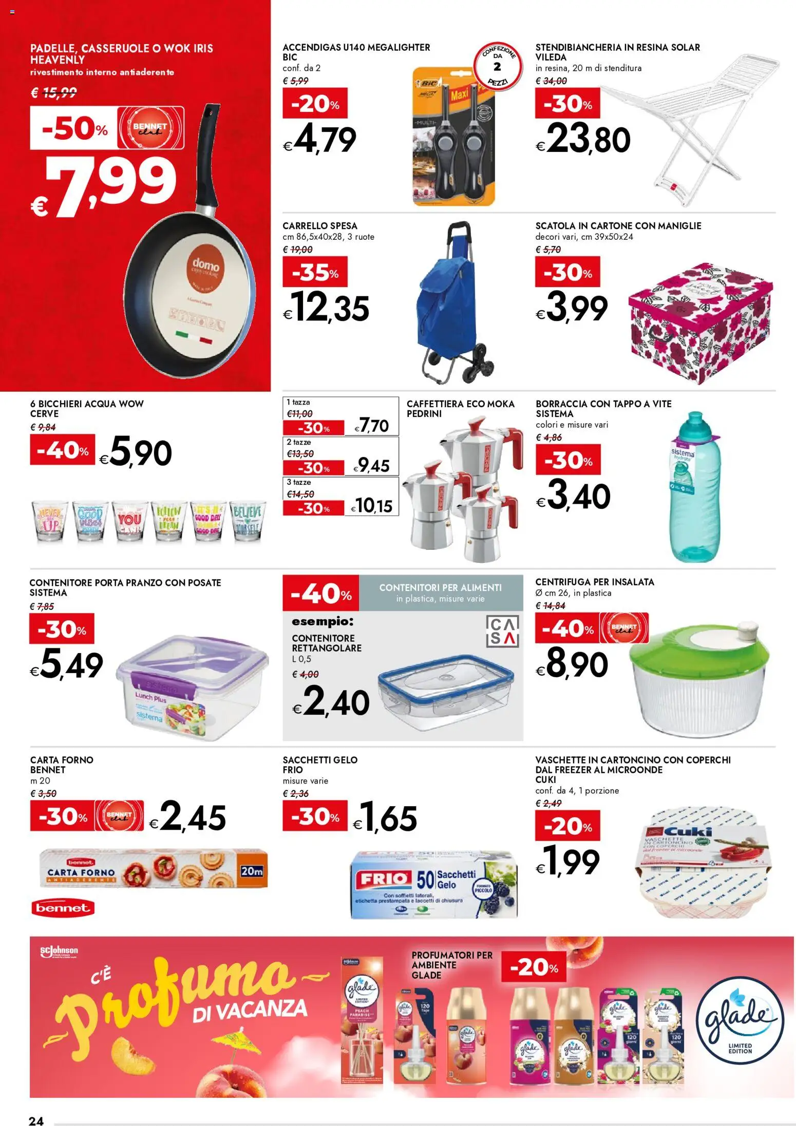 Volantino bennet del 07.05.2026 | Pagina: 24 | Prodotti: Microonde, Insalata, Borraccia, Scatola