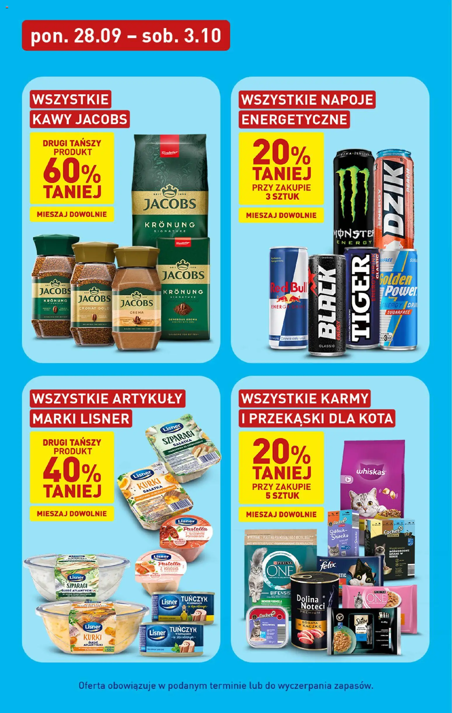 Aldi Polsko leták od 28.09.2026 | Strana: 28 | Produkty: Felix, Nápoje, Crema, Red Bull