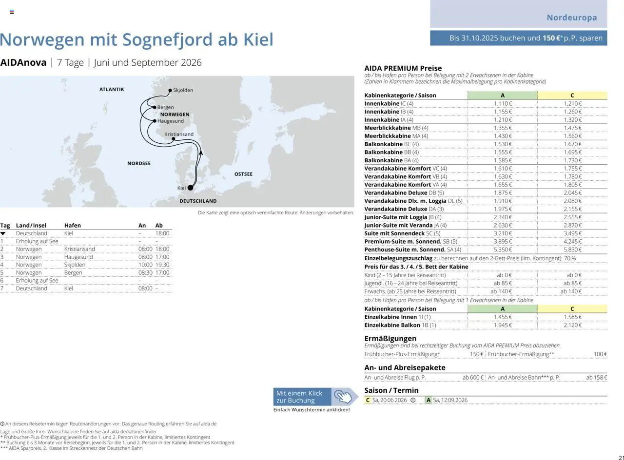 Aida Sommer 2026 – gültig ab 01.03.2026 | Seite: 21 | Produkte: Bett