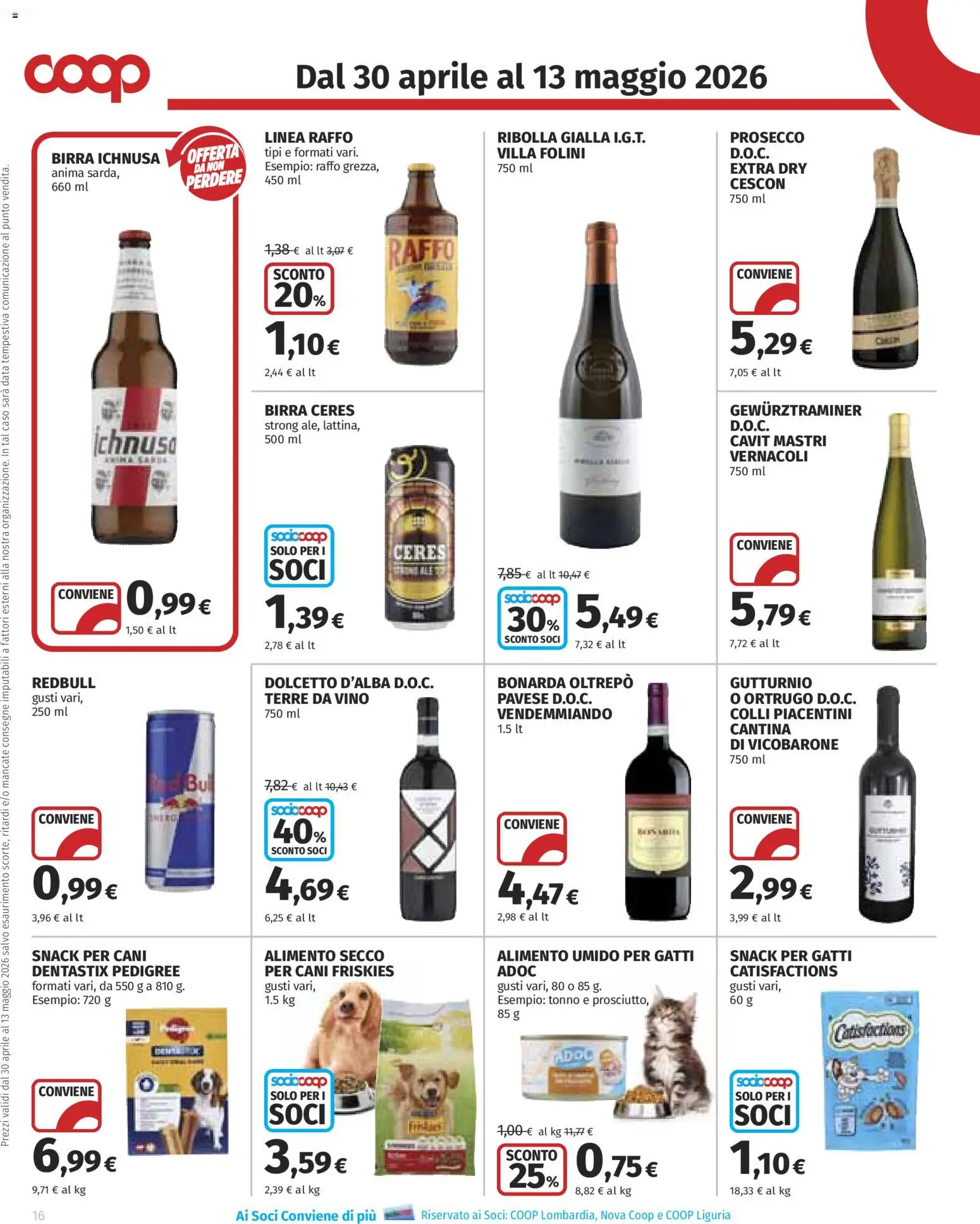 Volantino COOP del 30.04.2026 | Pagina: 16 | Prodotti: Vino, Data, Ceres, Tonno