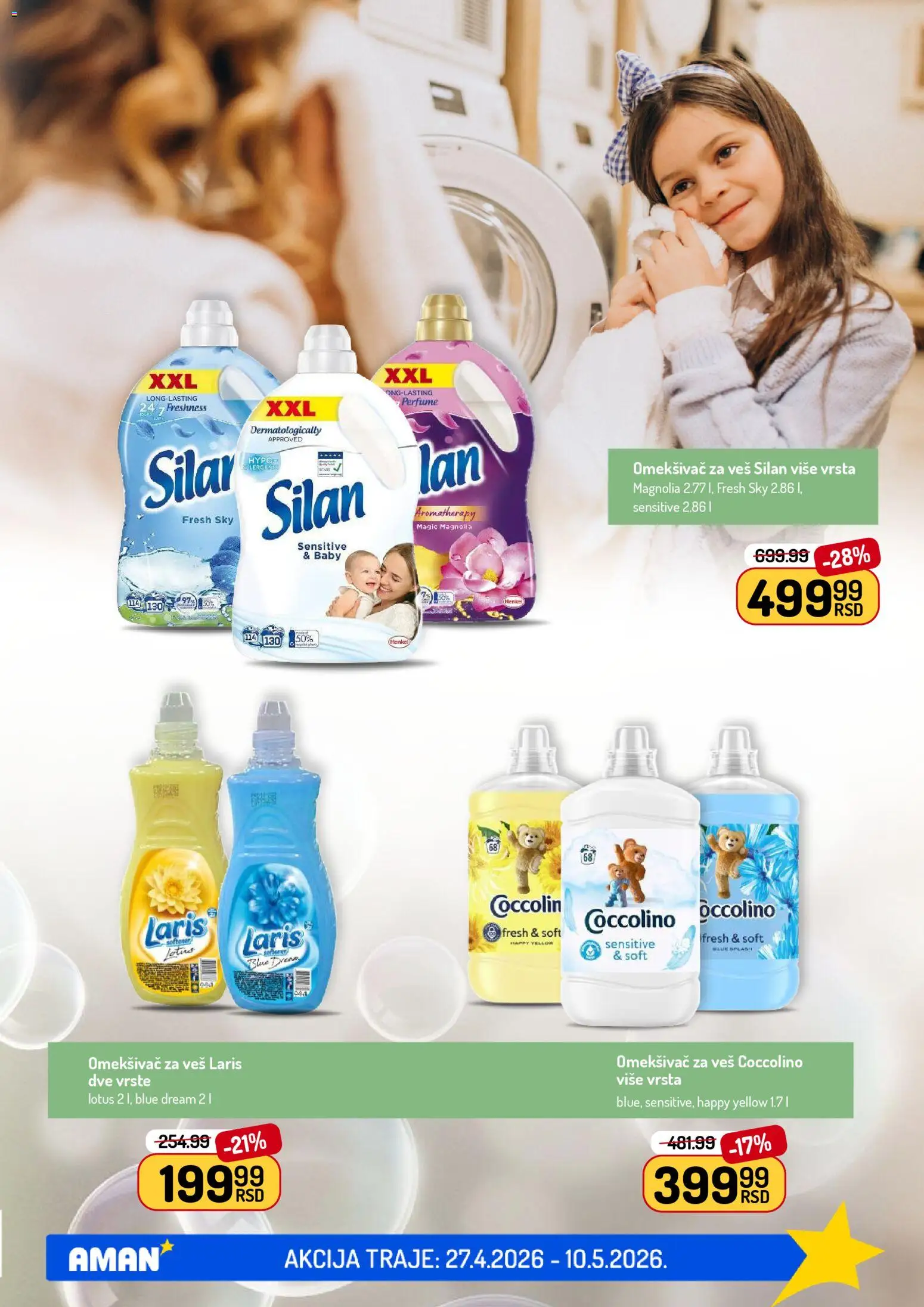 Aman katalog - važi od 27.04.2026 | Strana: 47 | Proizvode: Silan, Coccolino, Omekšivač za veš