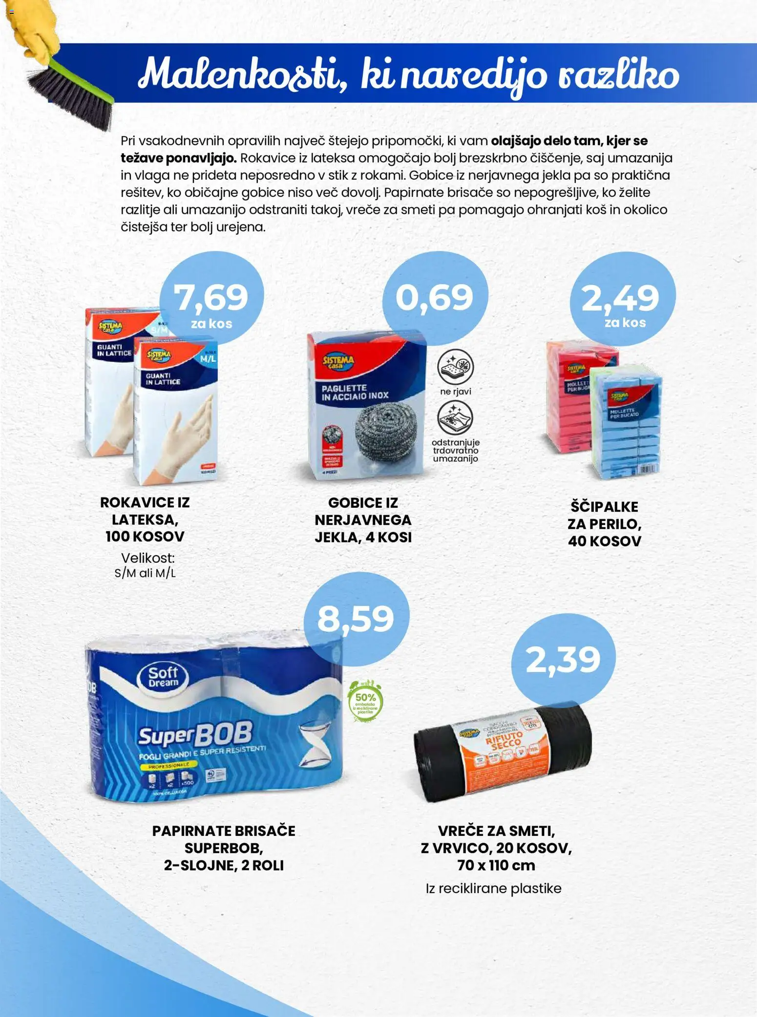 Novi Eurospin katalog ponudbe – veljaven od 26.10.2026 | Stran: 18 | Izdelki: Buca, Vreče za smeti, Kos, Rokavice