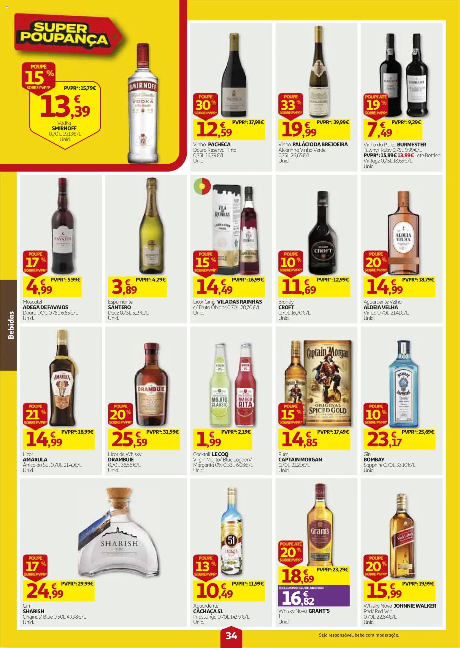 Auchan folheto │ válido de 27/08/2026 | Página: 34 | Produtos: Espumante, Bebidas, Vinho, Vodka