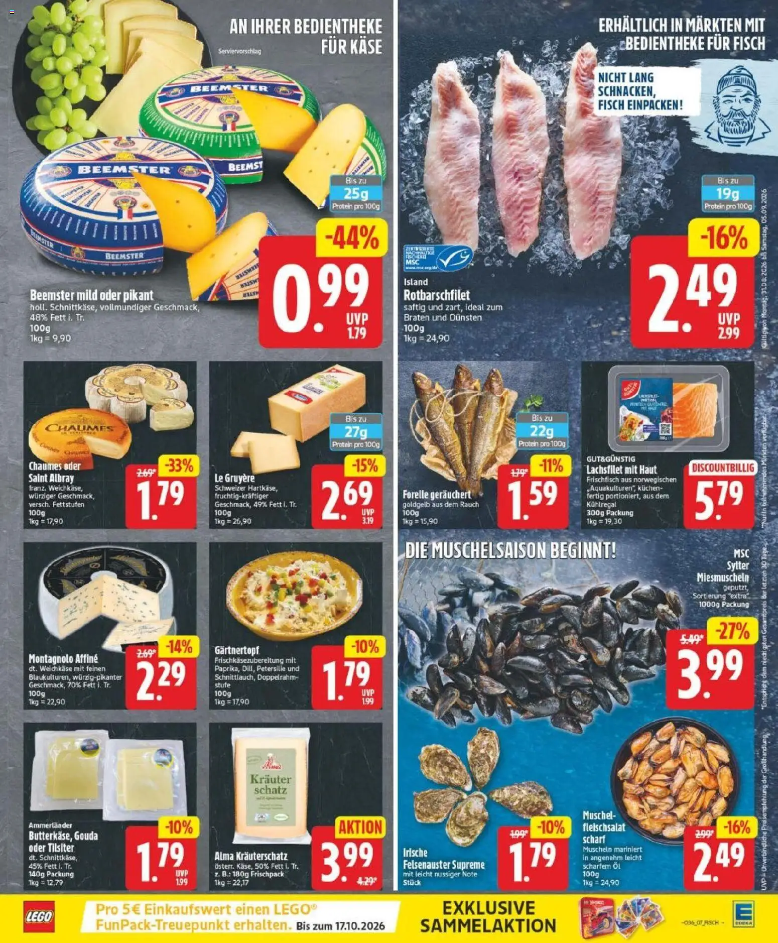 Edeka Prospekt Berlin – gültig ab 31.08.2026 | Seite: 9 | Produkte: Käse, Gouda, Fisch, Kuchen
