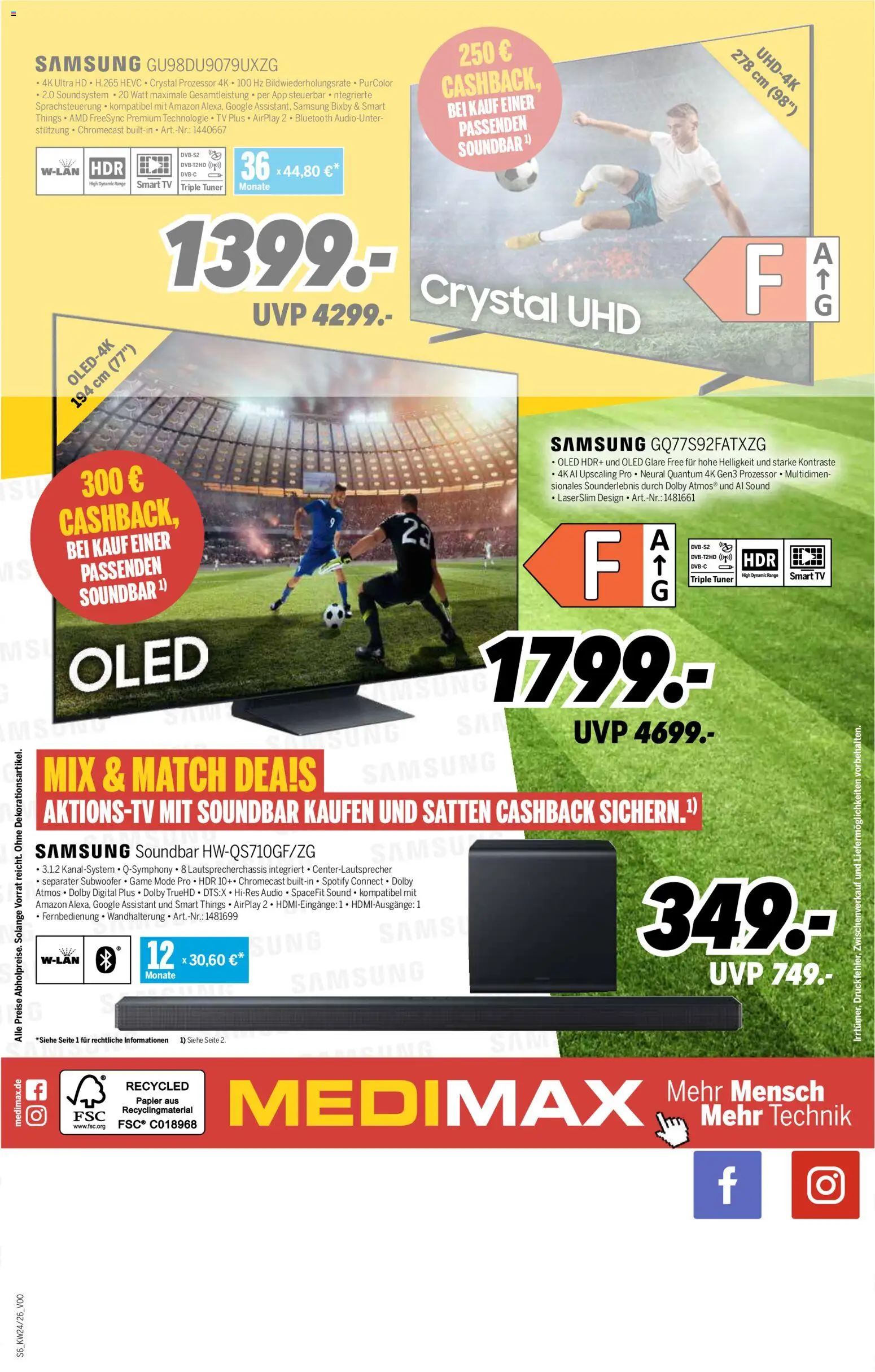 Medimax Prospekt – gültig ab 06.06.2026 | Seite: 6 | Produkte: Samsung, Soundbar, Soundsystem, TV