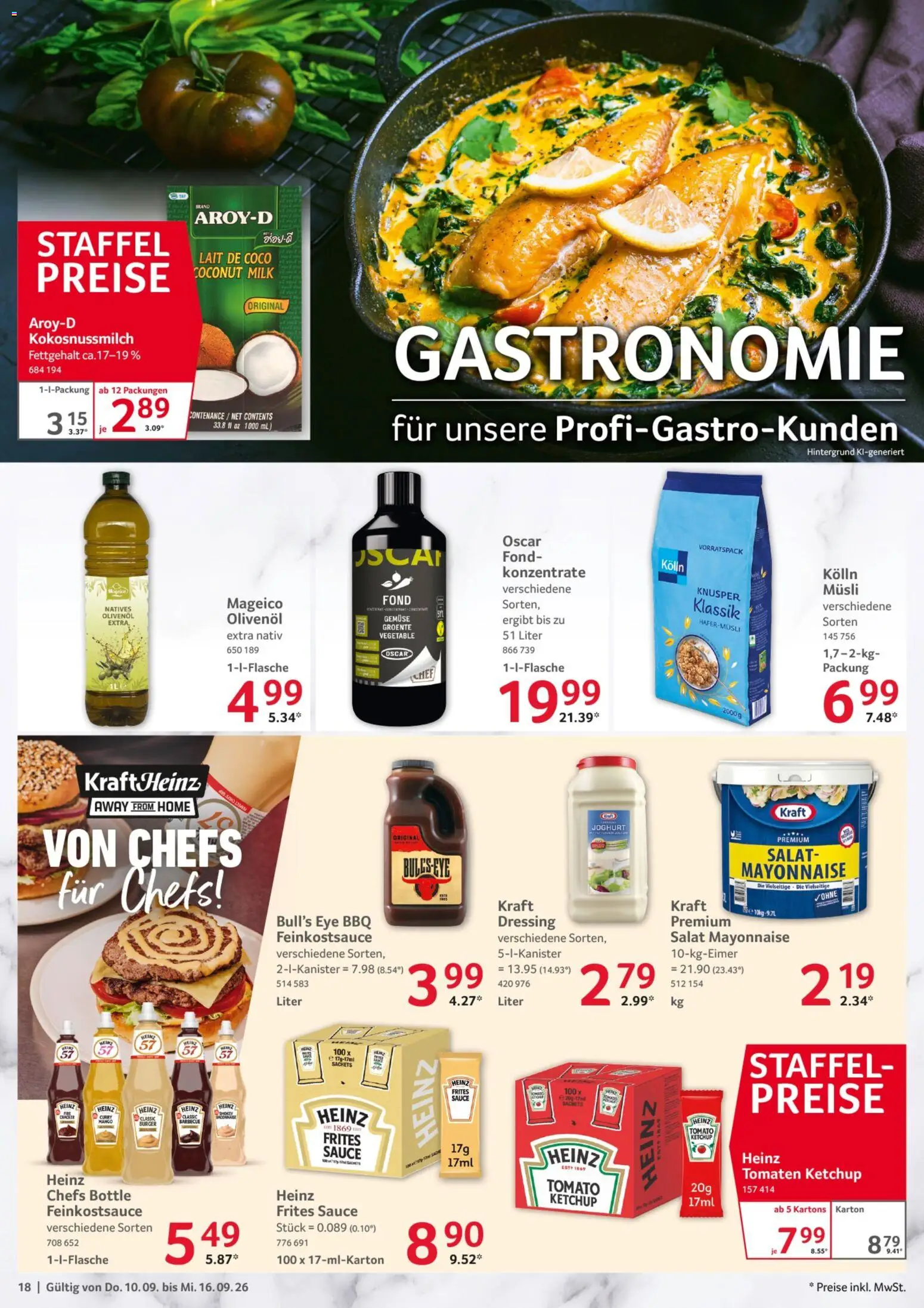 Selgros Prospekt – gültig ab 10.09.2026 | Seite: 18 | Produkte: Kolln, Olivenol, Tomaten, Salat