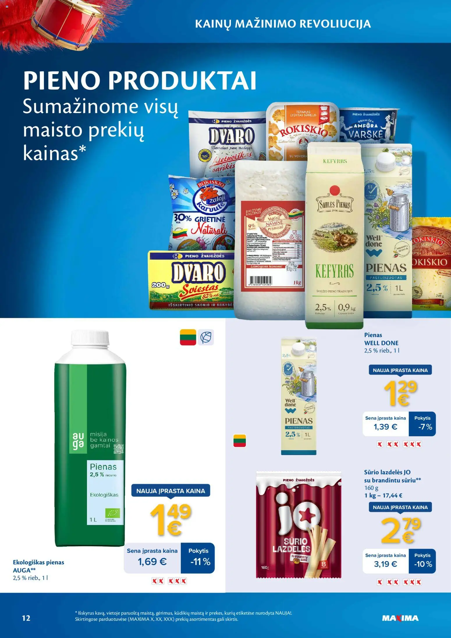 MAXIMA akcijos nuo 2026.03.03 | Puslapis: 12 | Prekių: Pienas, Sūris, Sviestas, Varškė