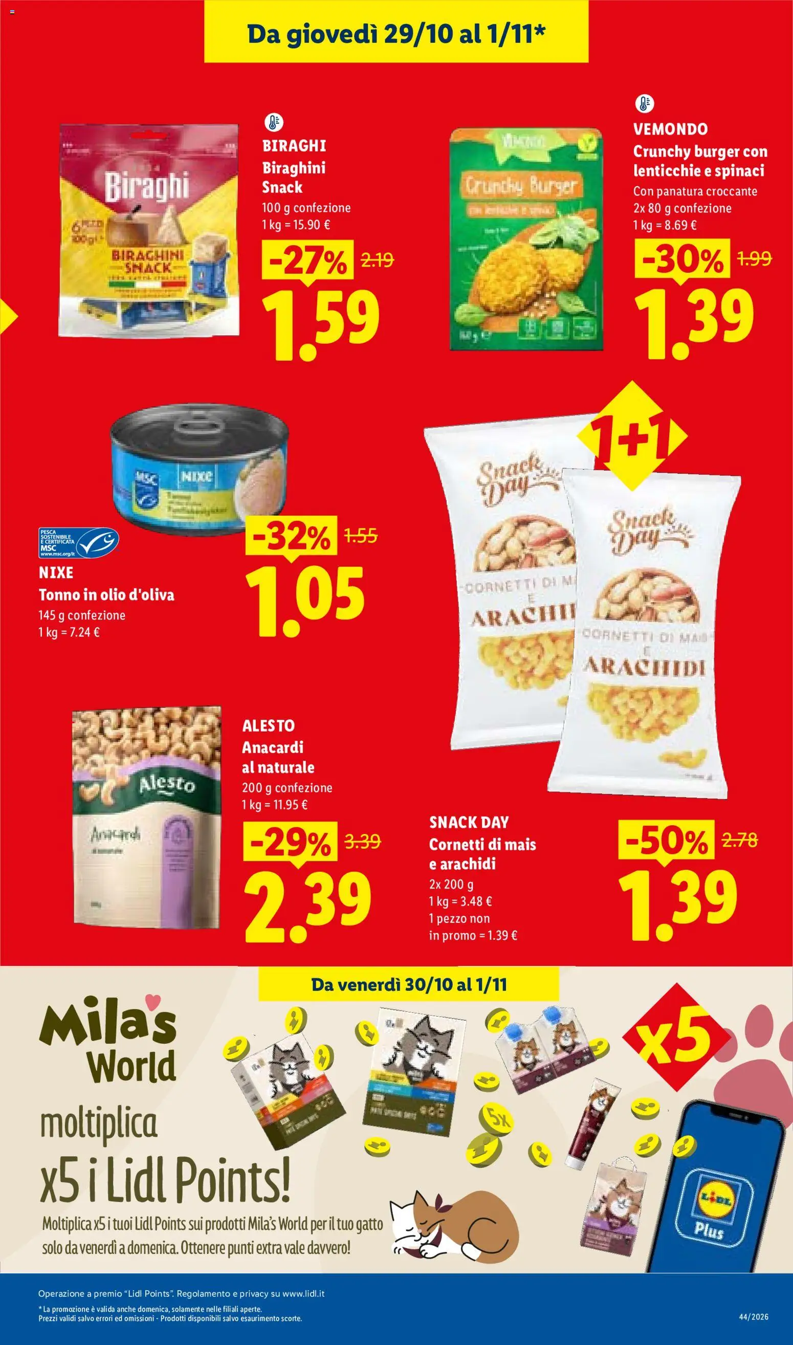 Volantino Lidl del 29/10/2026 | Pagina: 3 | Prodotti: Lenticchie, Olio, Pesca, Arachidi