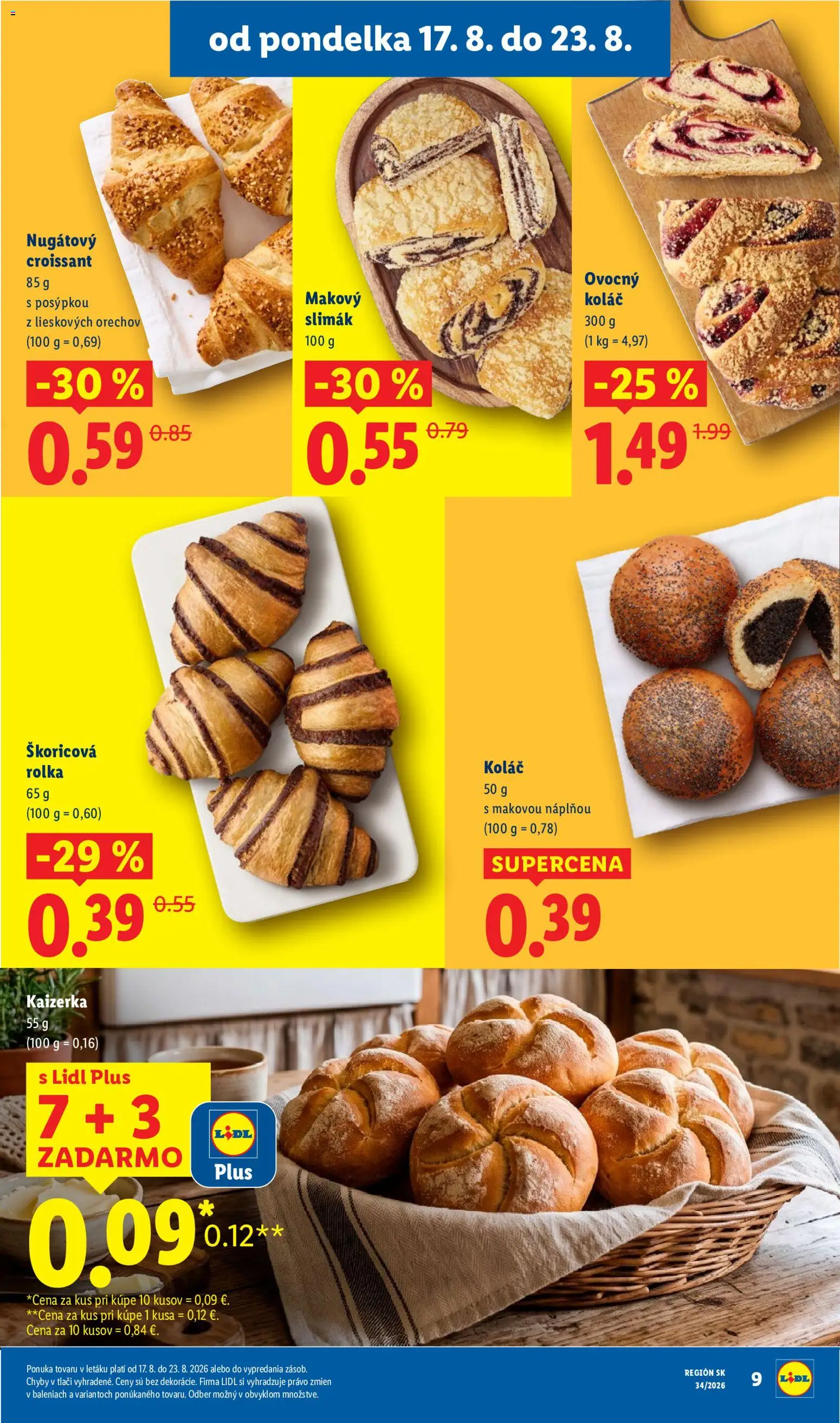 Nové Lidl akcie – leták je platný od 17.08.2026 | Strana: 13 | Produkty: Croissant, Koláč