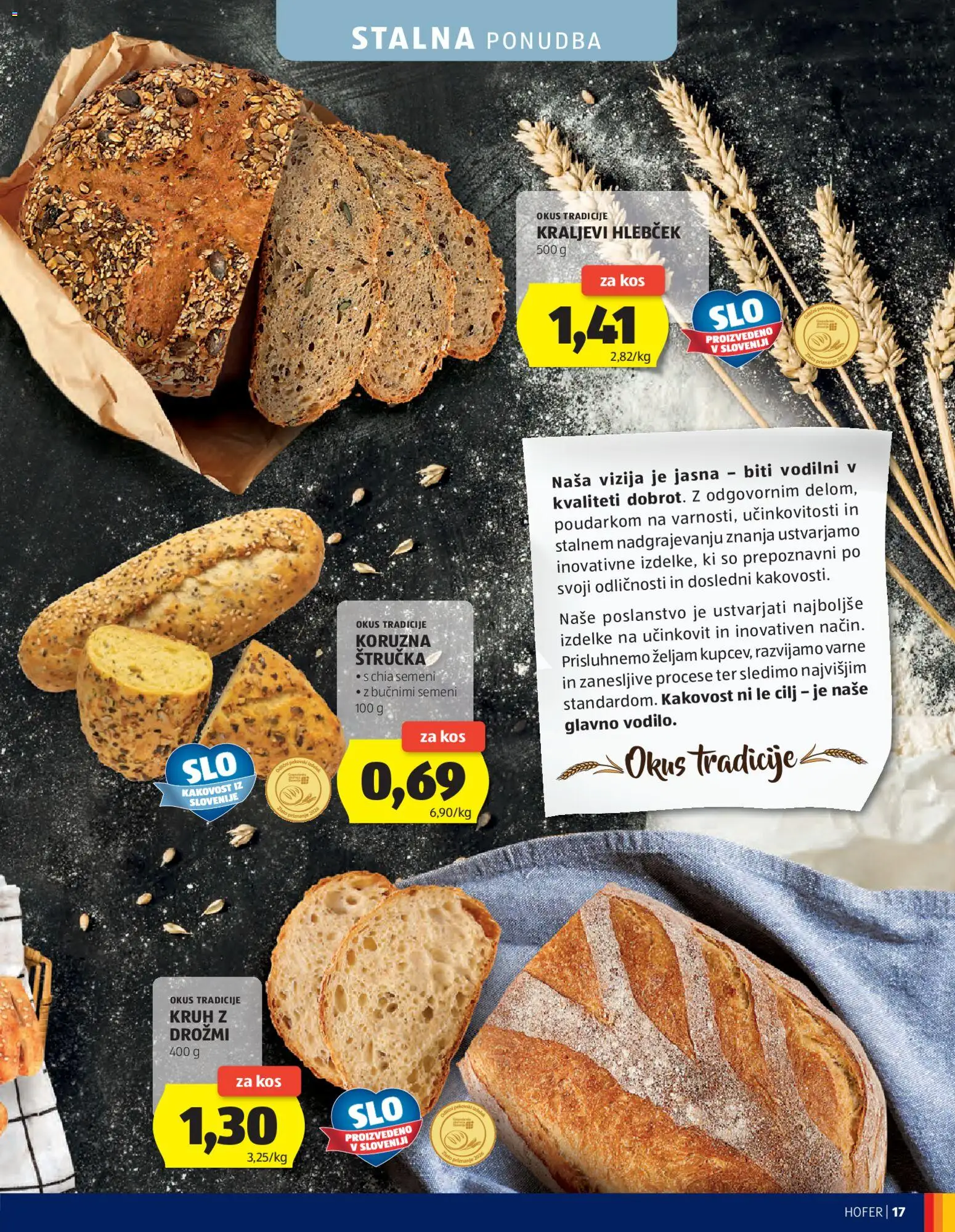 Novi Hofer katalog ponudbe – veljaven od 27.05.2026 | Stran: 17 | Izdelki: Štručka, Kos, Kruh
