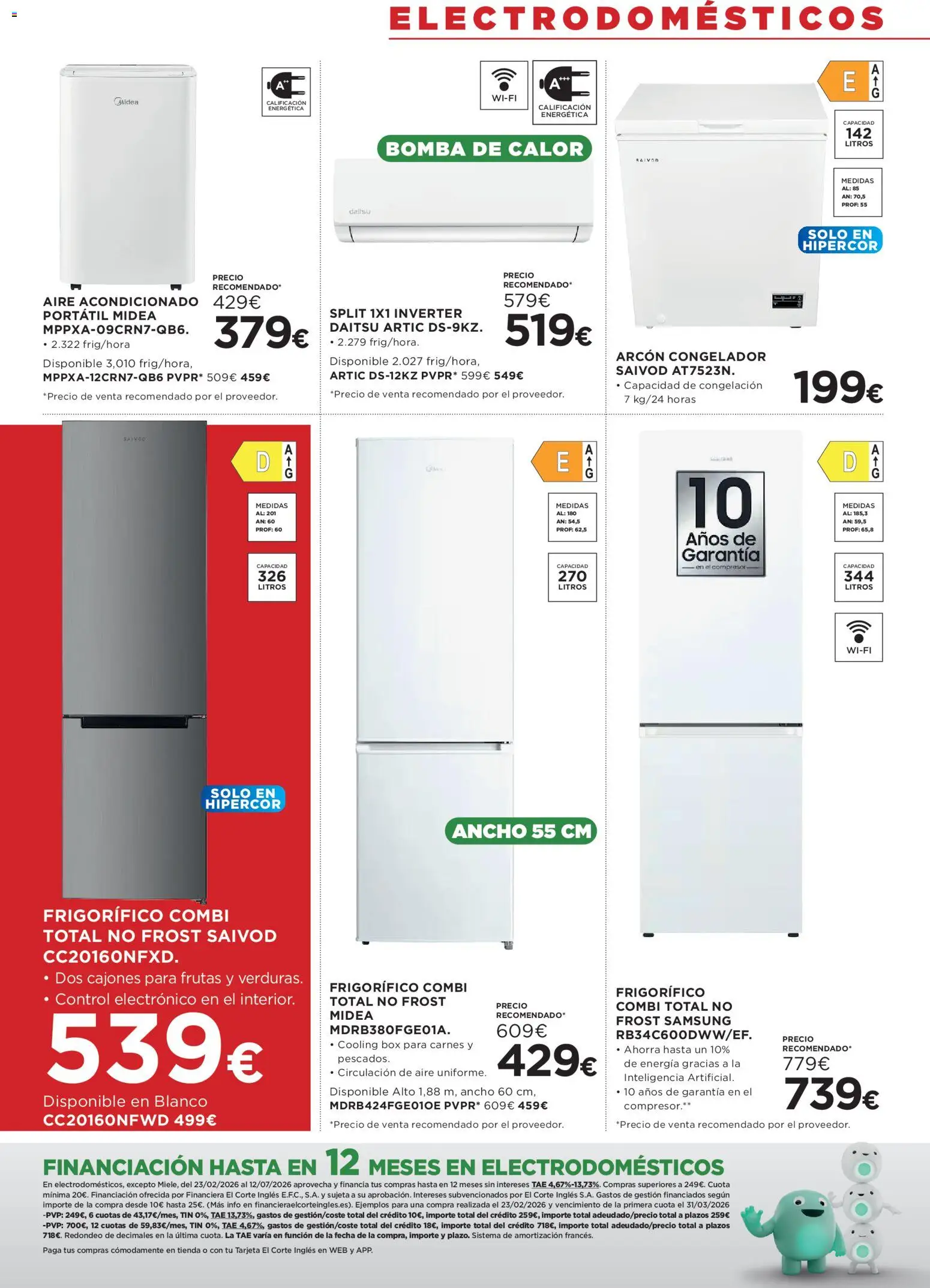 Hipercor catálogo │ válido desde el 21.05.2026 | Página: 43 | Productos: Congelador, Combi, Aire acondicionado