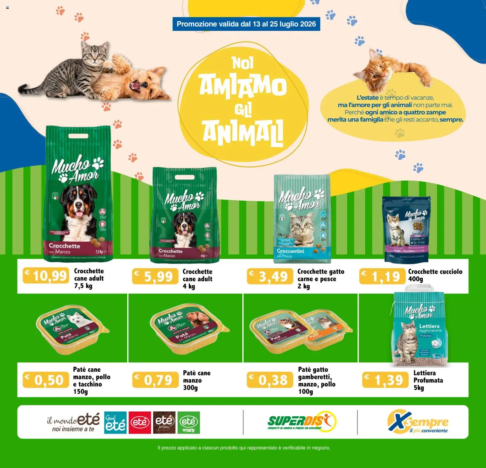 Volantino Eté del 13/07/2026 | Pagina: 1 | Prodotti: Pesce, Tè, Manzo, Crocchette gatto