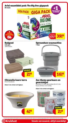 Kruidvat folder week 25 - Voorbeeld van een folder van Kruidvat, geldig van 16.06.2026 | Pagina: 99 | Producten: Wasmiddel, Kaars, Vis, Kan