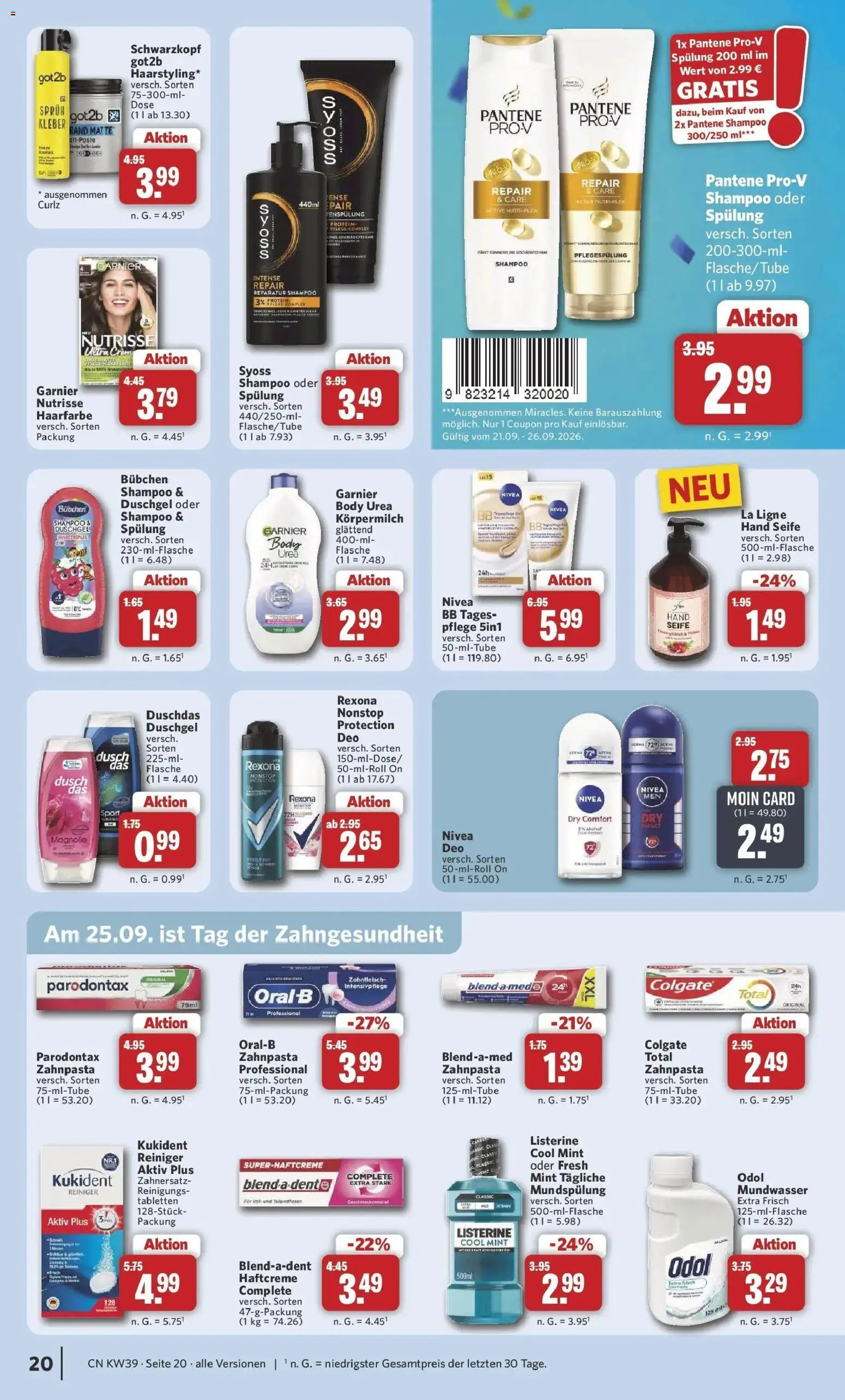 Combi Prospekt Dülmen – gültig ab 21.09.2026 | Seite: 22 | Produkte: Körpermilch, Seife, Zahnpasta, Listerine
