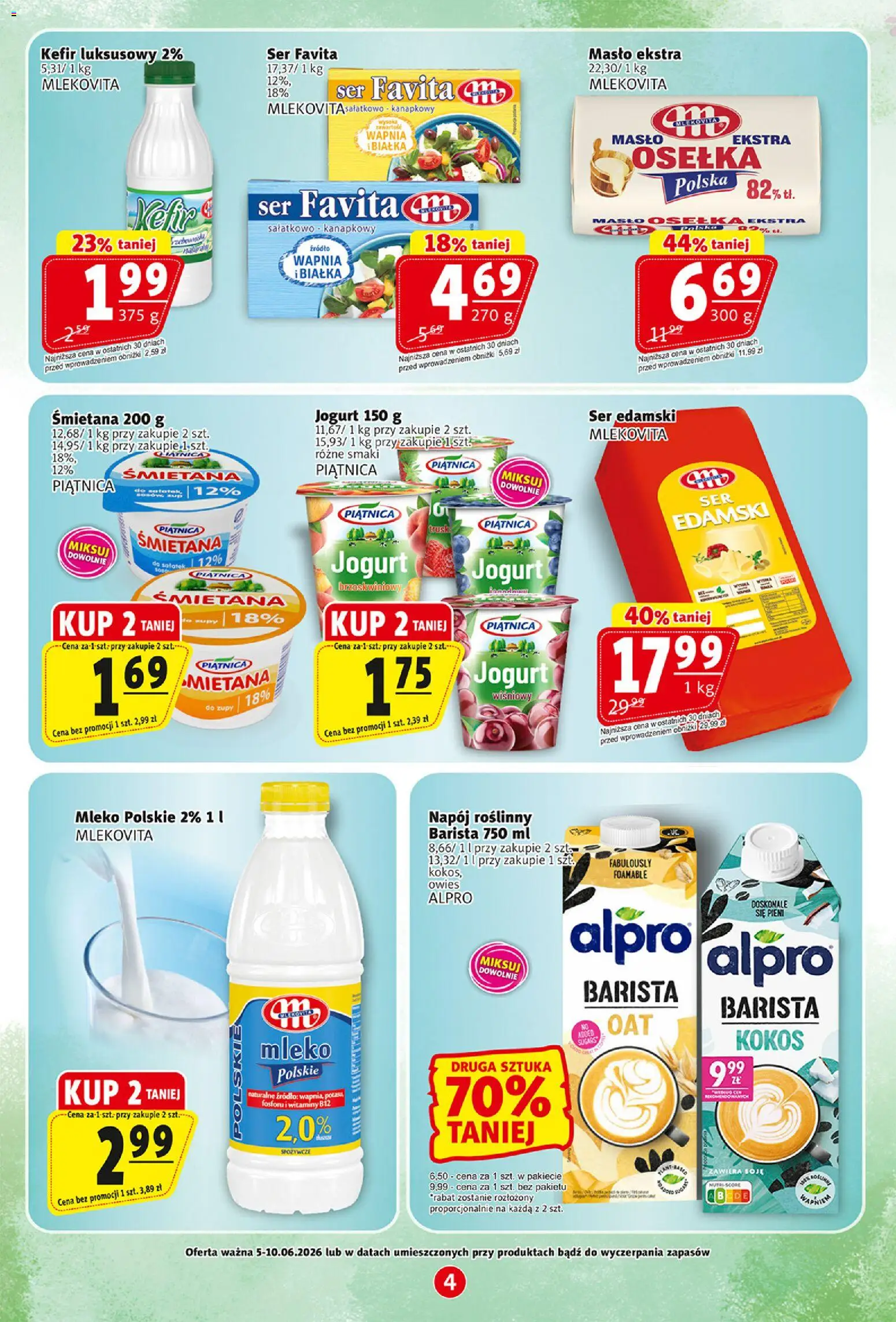 Prim Market gazetka od 05.06.2026 | Strona: 4 | Produkty: Kefir, Ser favita, Ser edamski, Jogurt